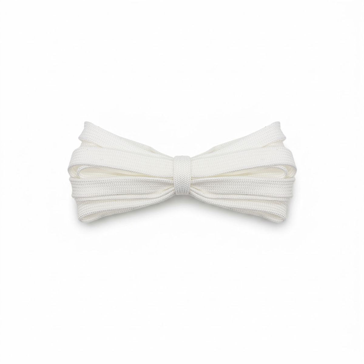 White flat shoelaces for running shoes, soccer cleats, and lifestyle sneakers. Durable, comfortable, and stylish replacements laces.