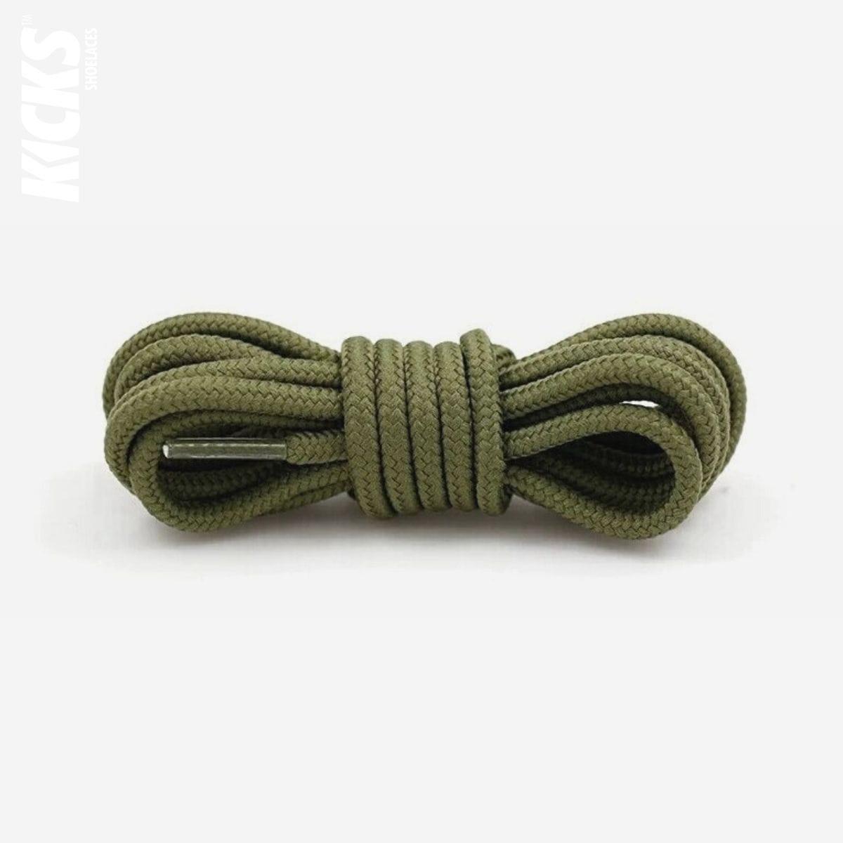 Army green replacement round shoelaces for Nike Air Max 97 shoes and sneakers