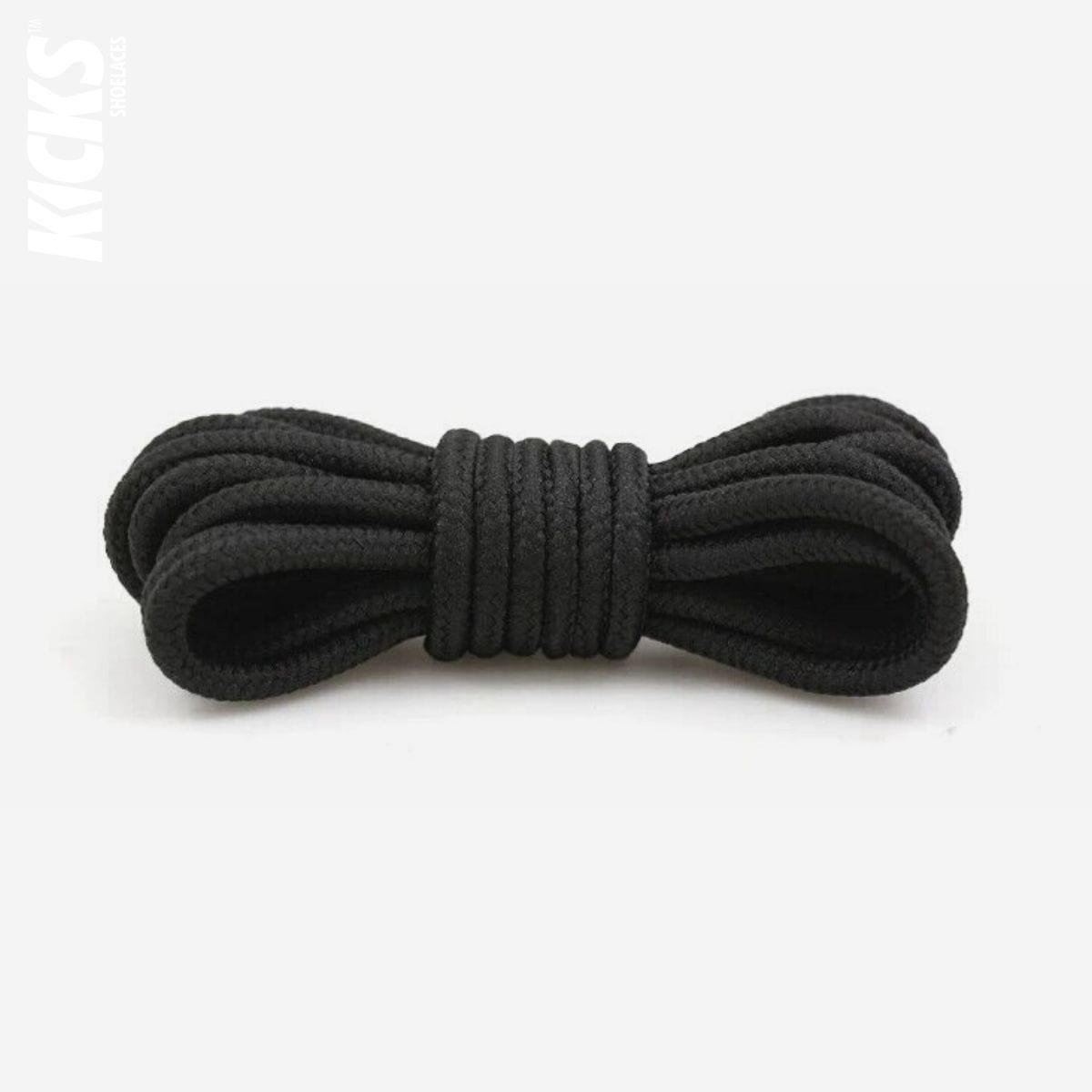 Black replacement round shoelaces for Nike Air Max 97 shoes and sneakers