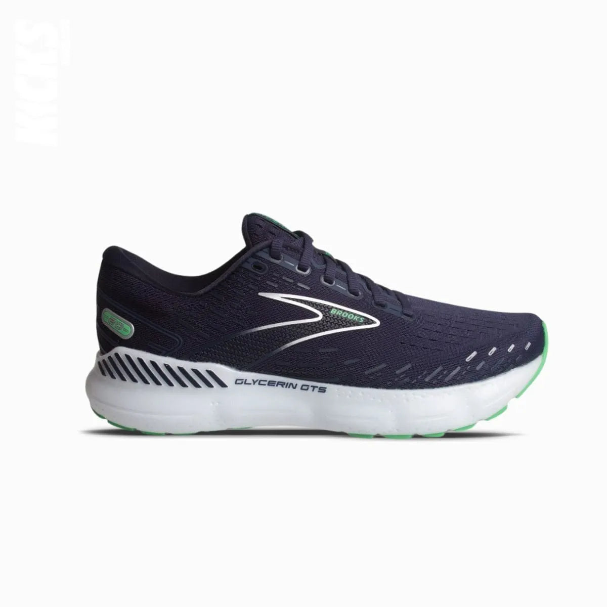 Replacement shoelaces for Brooks Glycerin GTS 20 running shoes, soft, supportive laces designed for comfort and all-day wear by Kicks Shoelaces.