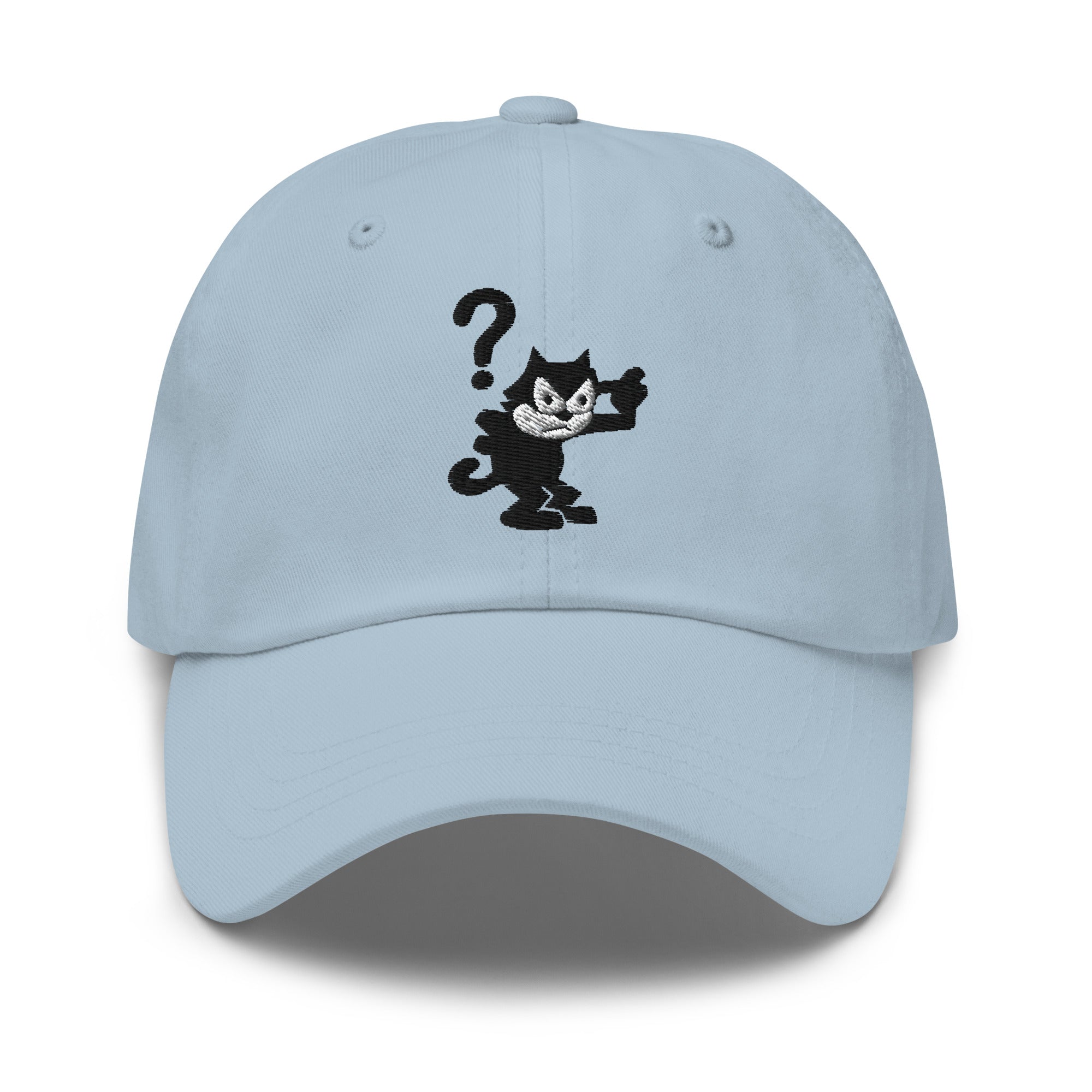Ligth Blue dad hat featuring a 1920 Felix the Cat design from Disney’s early animation era