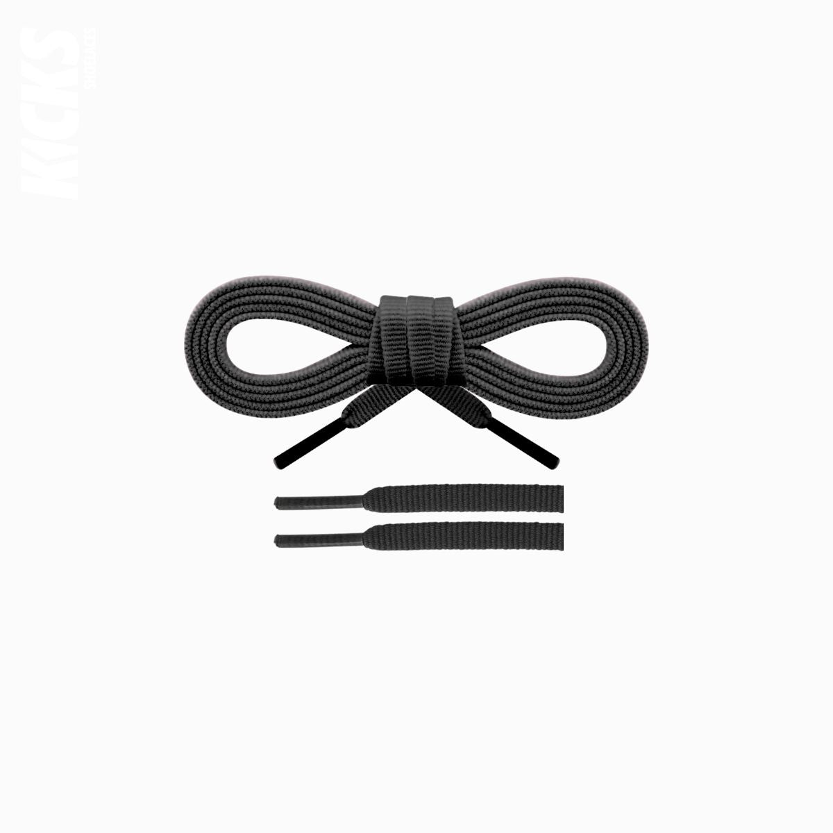 Dark grey replacement shoelaces for Saucony Endorphin Rift running shoes by Kicks Shoelaces.