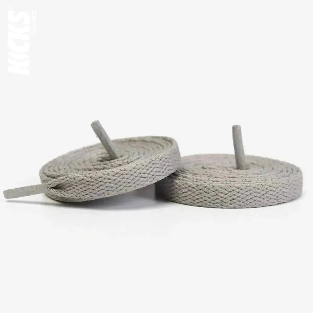 Light grey shoelaces for shoes, sneakers, and trainers, versatile replacement laces for everyday footwear by Kicks Shoelaces