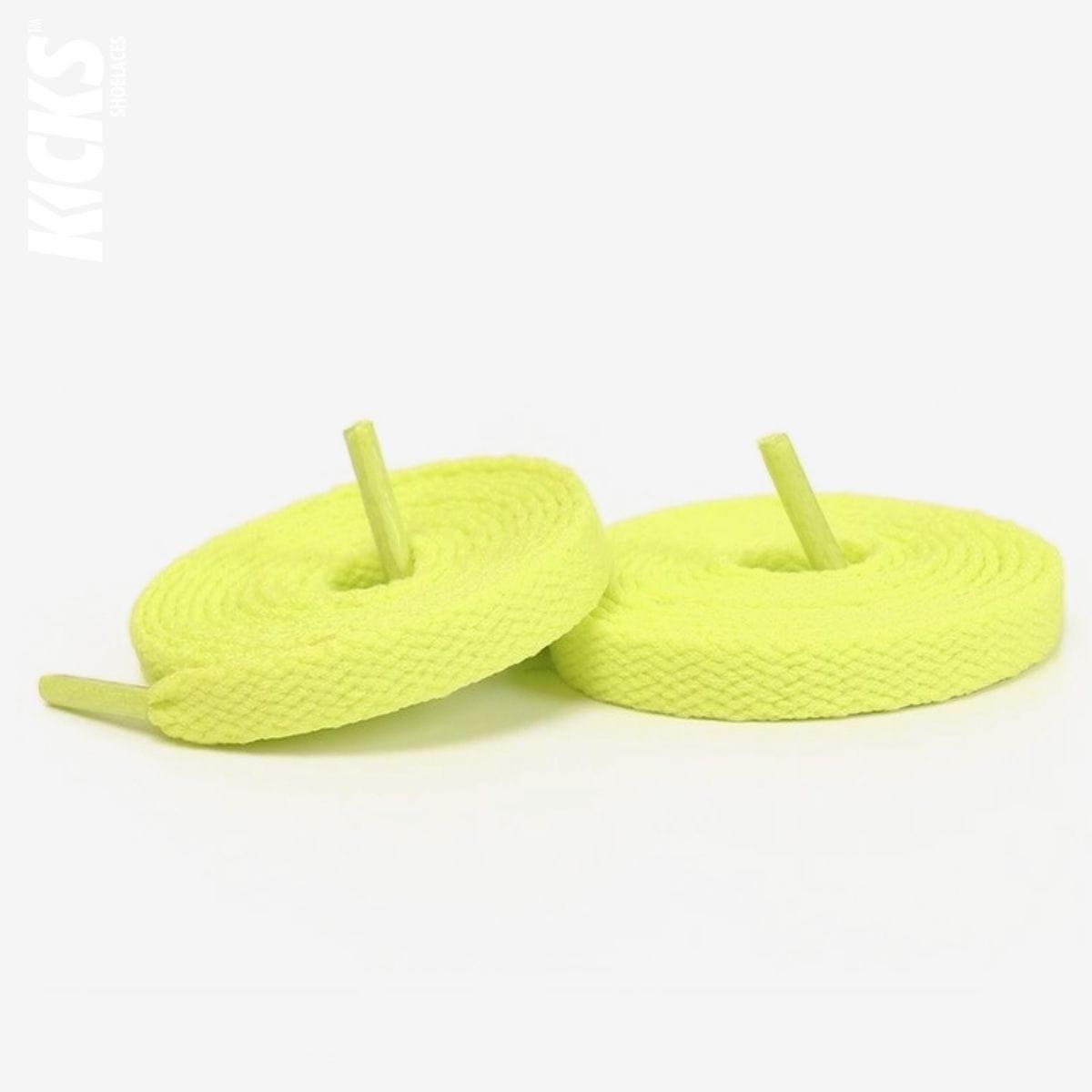 Converse Chuck Taylor high-top sneakers with fluorescent yellow shoelaces for shoes, sneakers, and trainers by Kicks Shoelaces.