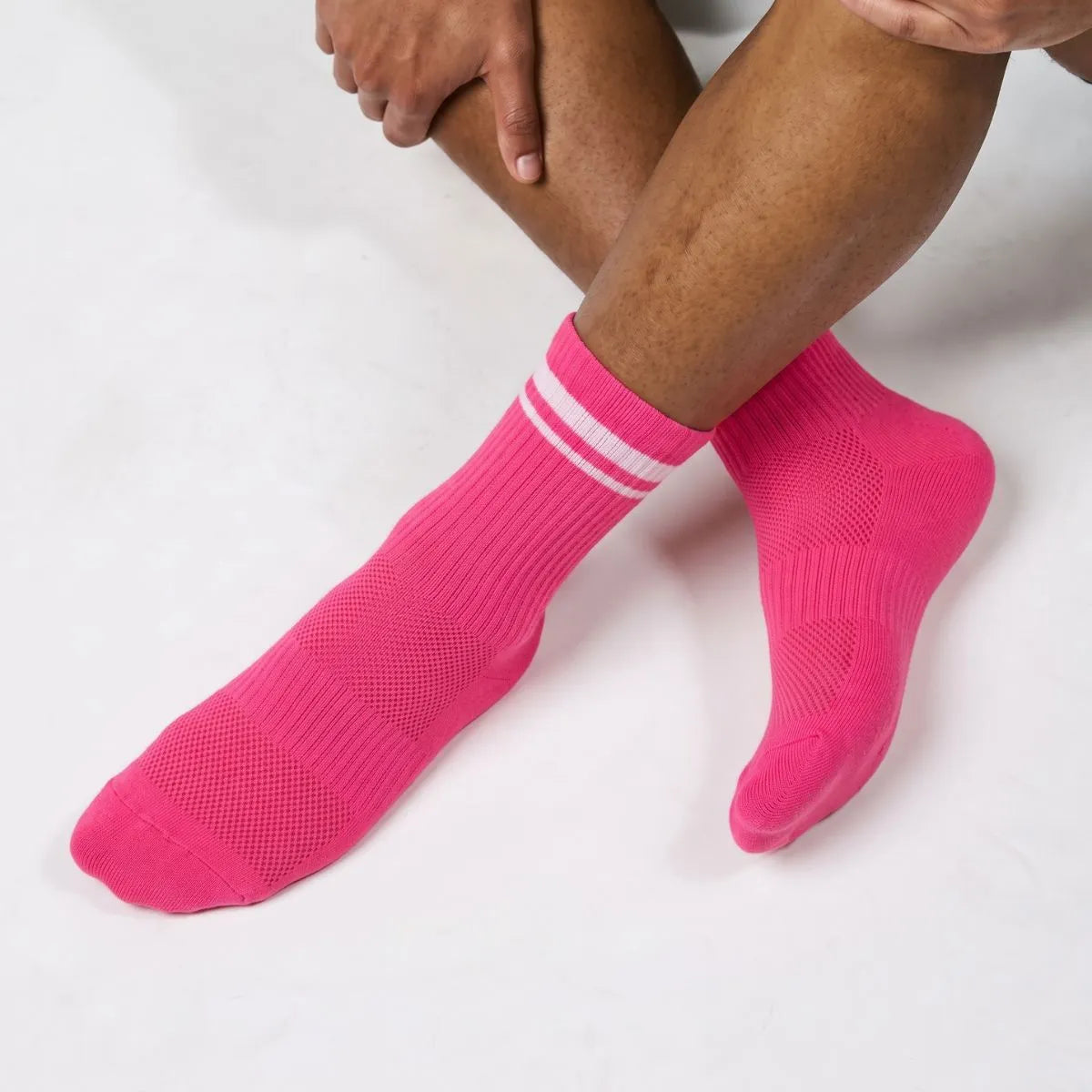 Hot Pink sports socks for running, football, and training by Kicks Shoelaces