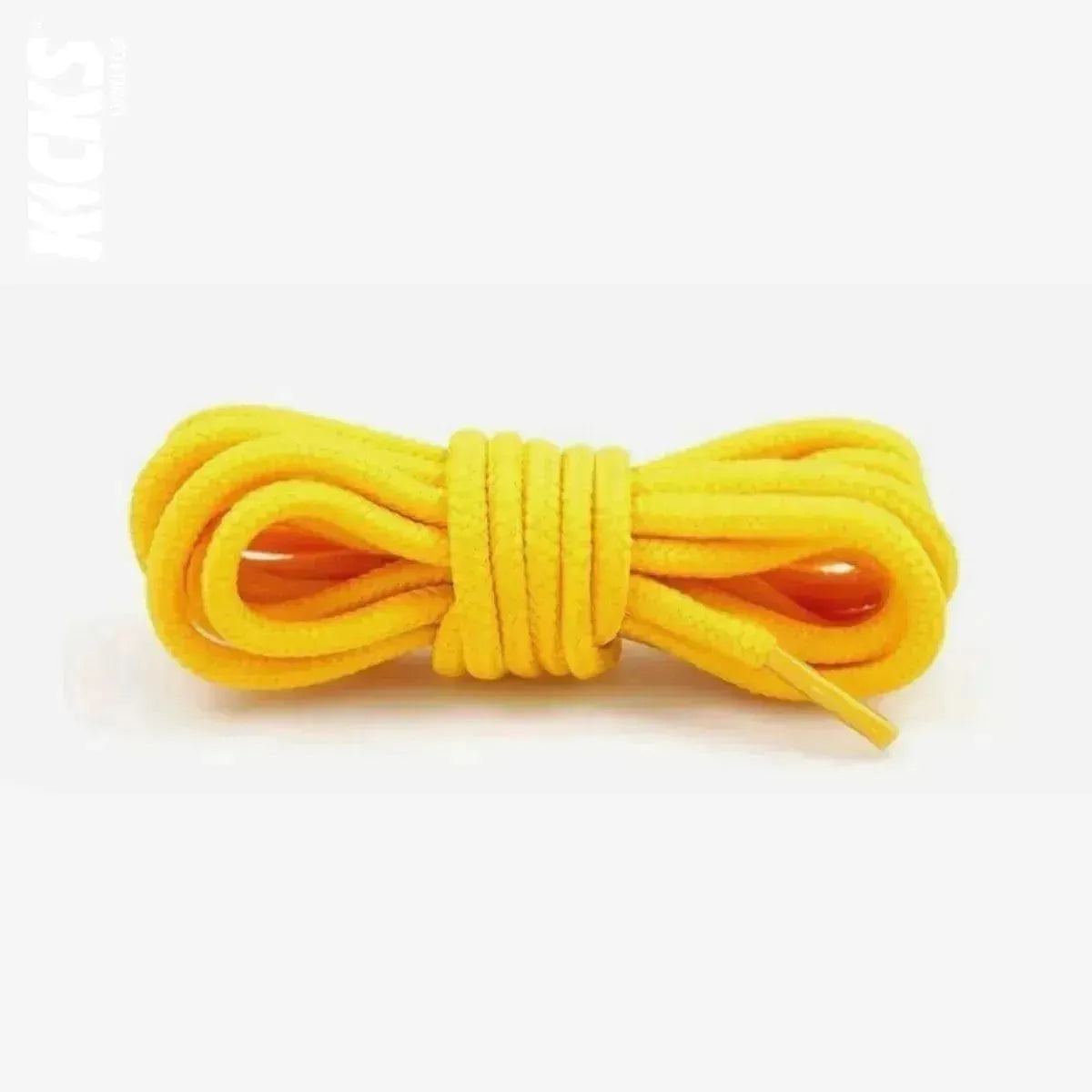 Golden yellow replacement laces for Jordan 13 sneakers, round shoelaces by Kicks Shoelaces