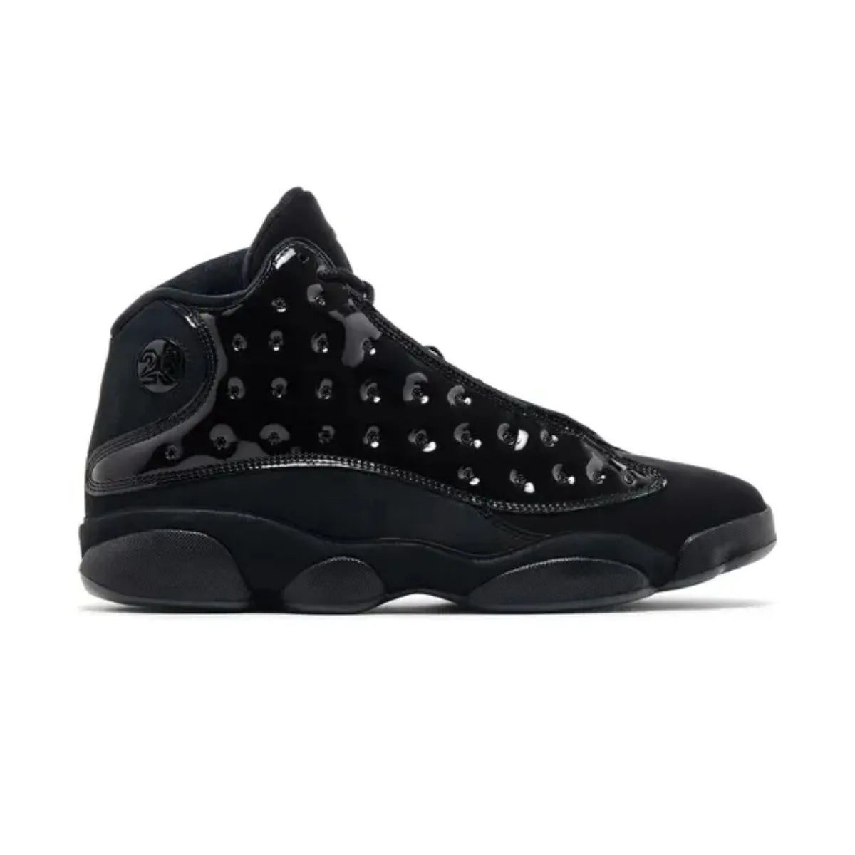 Jordan 13 Retro Cap and Gown with black replacement rope laces by Kicks Shoelaces