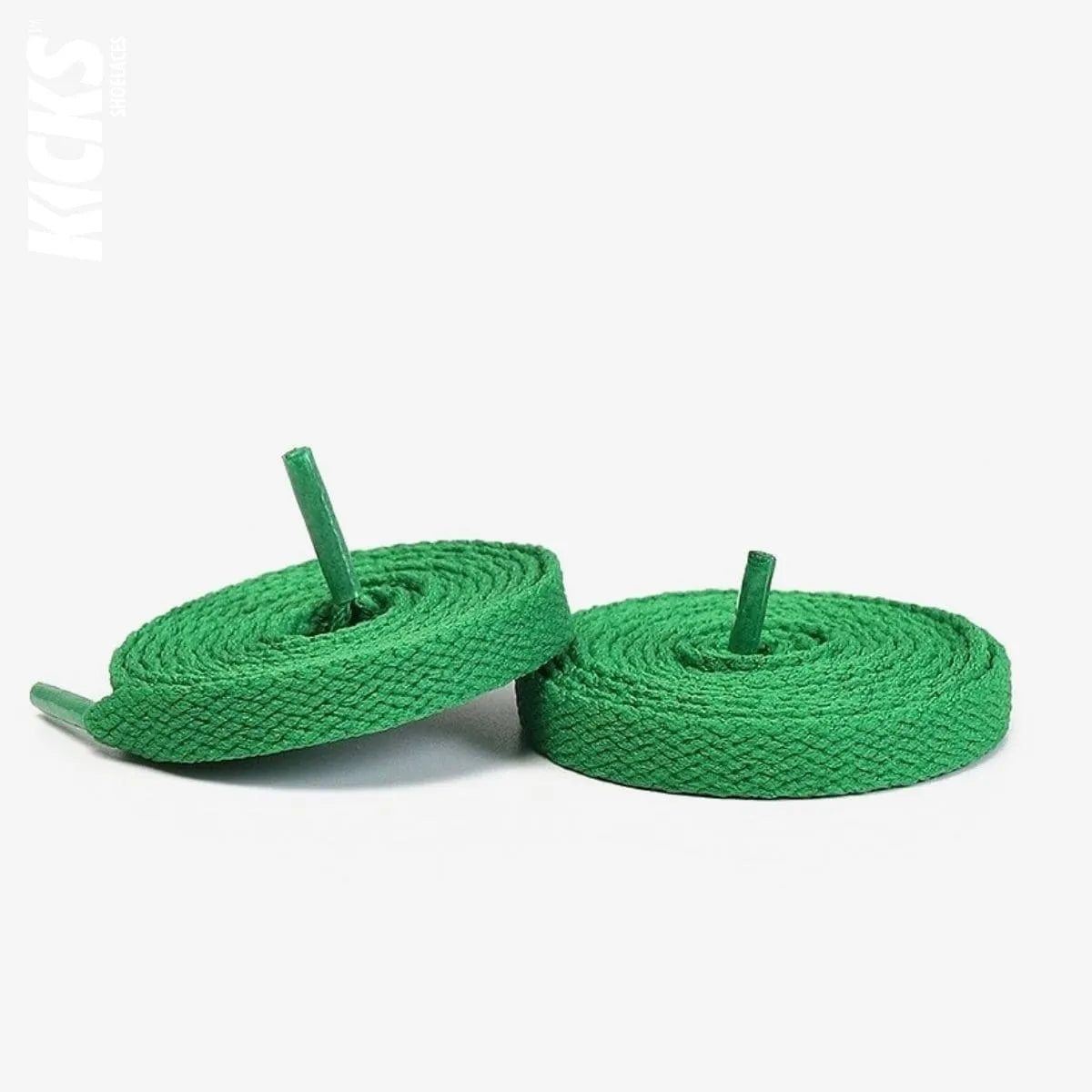 Green replacement laces for Nike Air Jordan 4 sneakers by Kicks Shoelaces