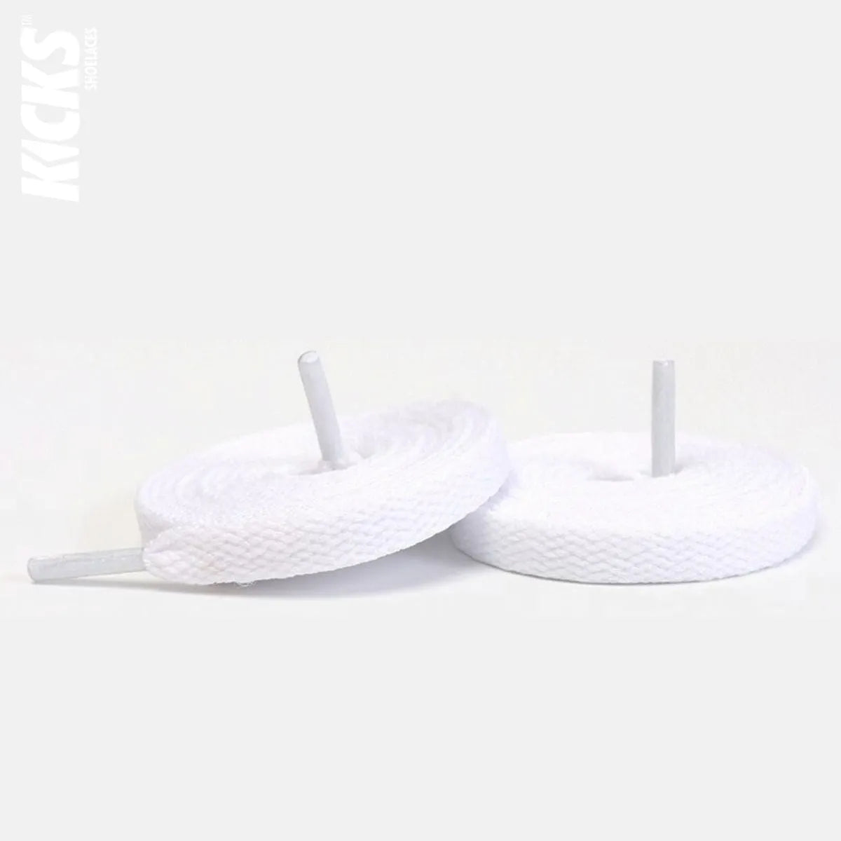 White replacement shoelaces for Nike Air Jordan 7 sneakers by Kicks Shoelaces
