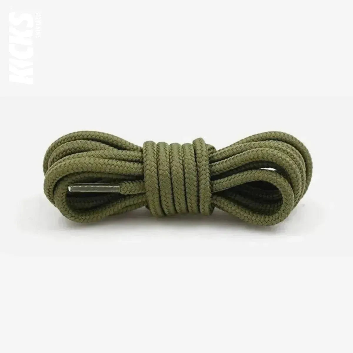 Army green replacement laces for Jordan Flight Club 91 sneakers, round shoelaces by Kicks Shoelaces