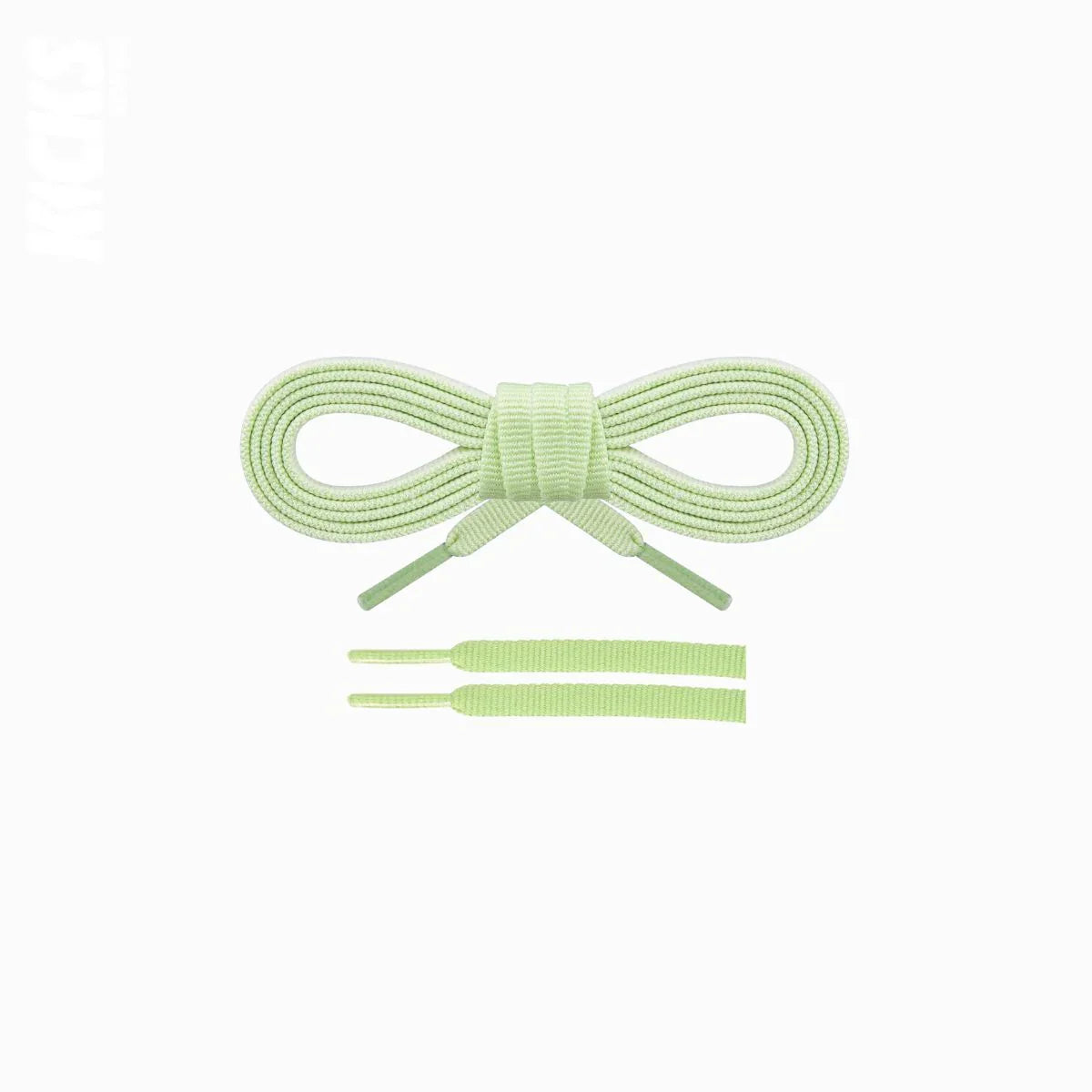 Light green replacement laces for Brooks Glycerin StealthFit 21 running shoes, plush, comfortable laces designed for long-distance runners by Kicks Shoelaces.