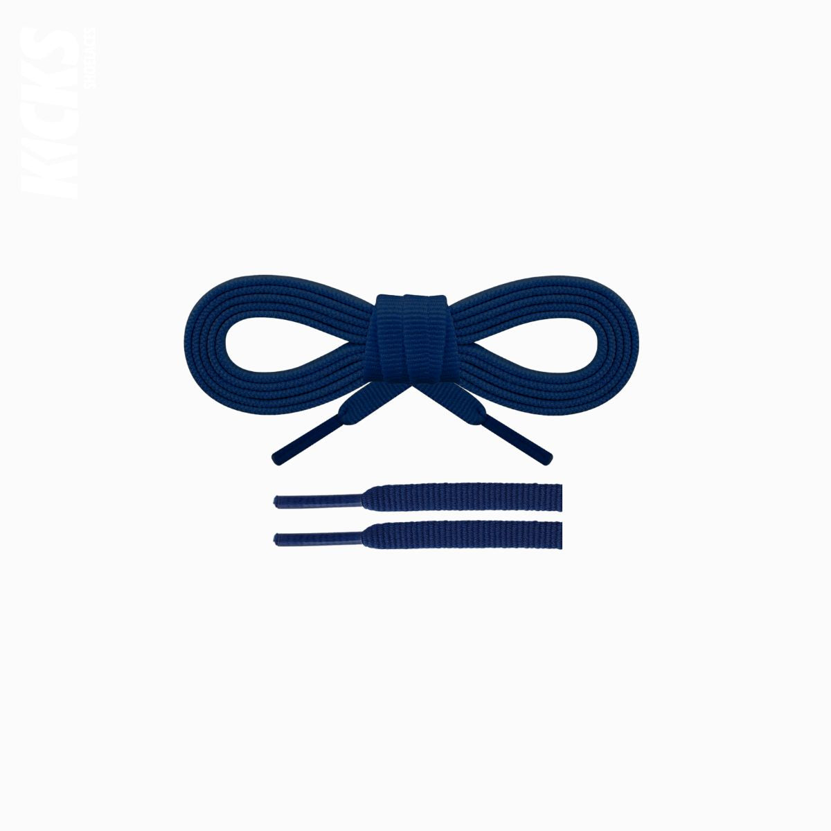 Navy blue replacement shoelaces for Saucony Endorphin Rift running shoes by Kicks Shoelaces.