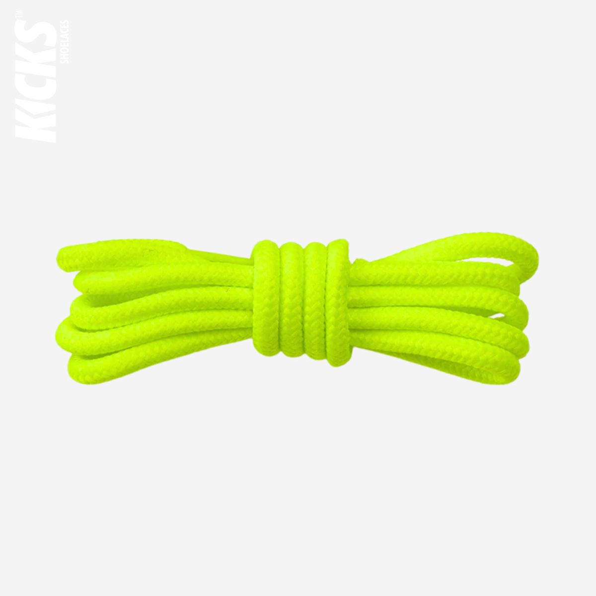Fluorescent green replacement laces for New Balance golf shoes, round shoelaces by Kicks Shoelaces