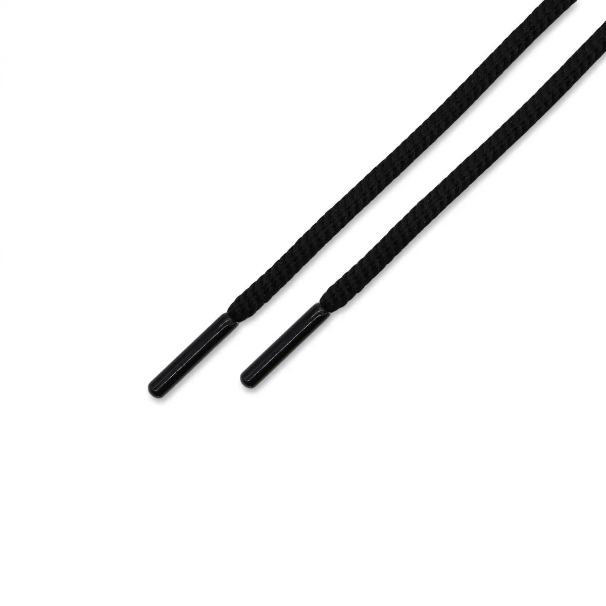 Black textured spiral rope replacement laces with premium metal aglets by Kick Shoelaces