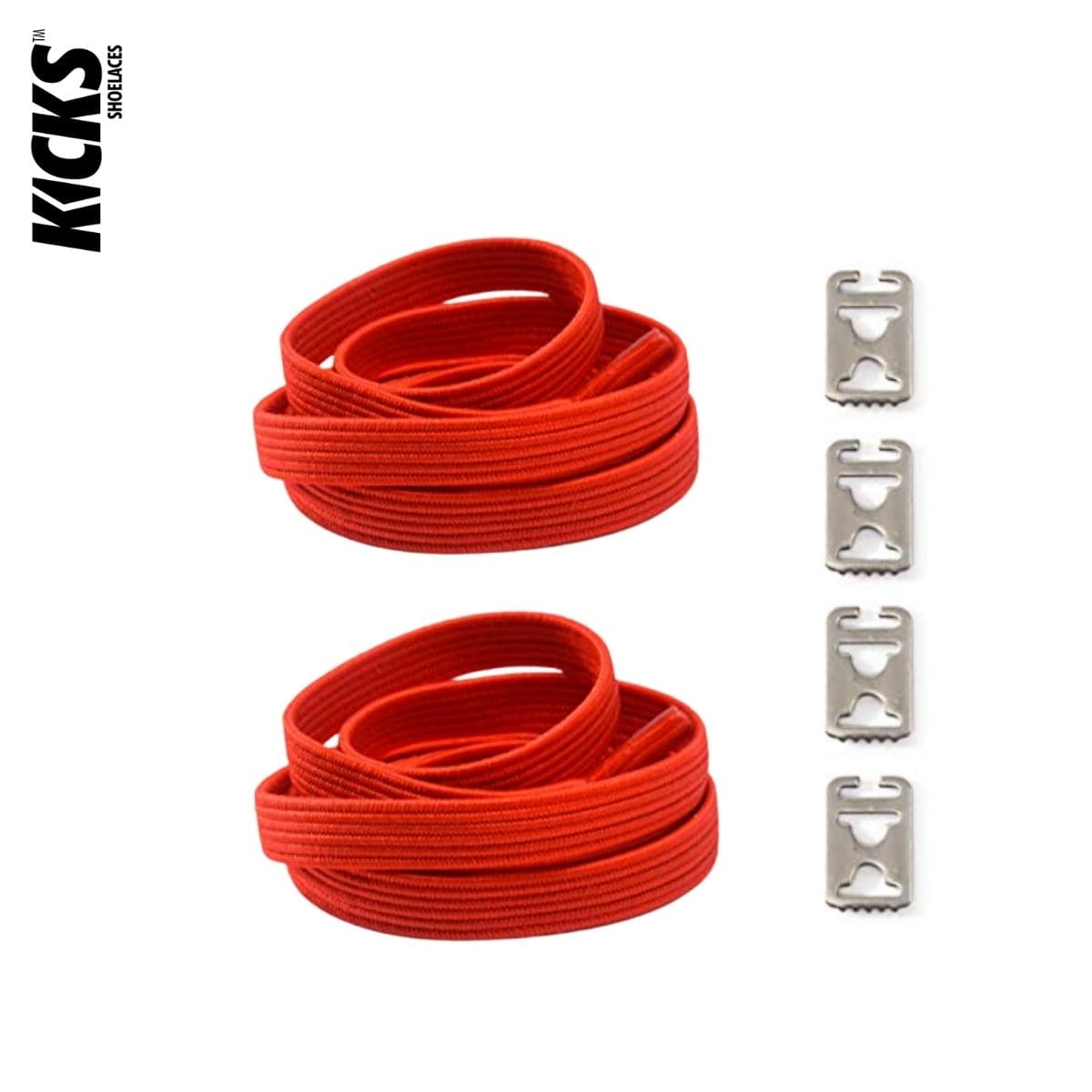 Replacement for Shoe Laces Red No-Tie Shoelaces - Kicks Shoelaces