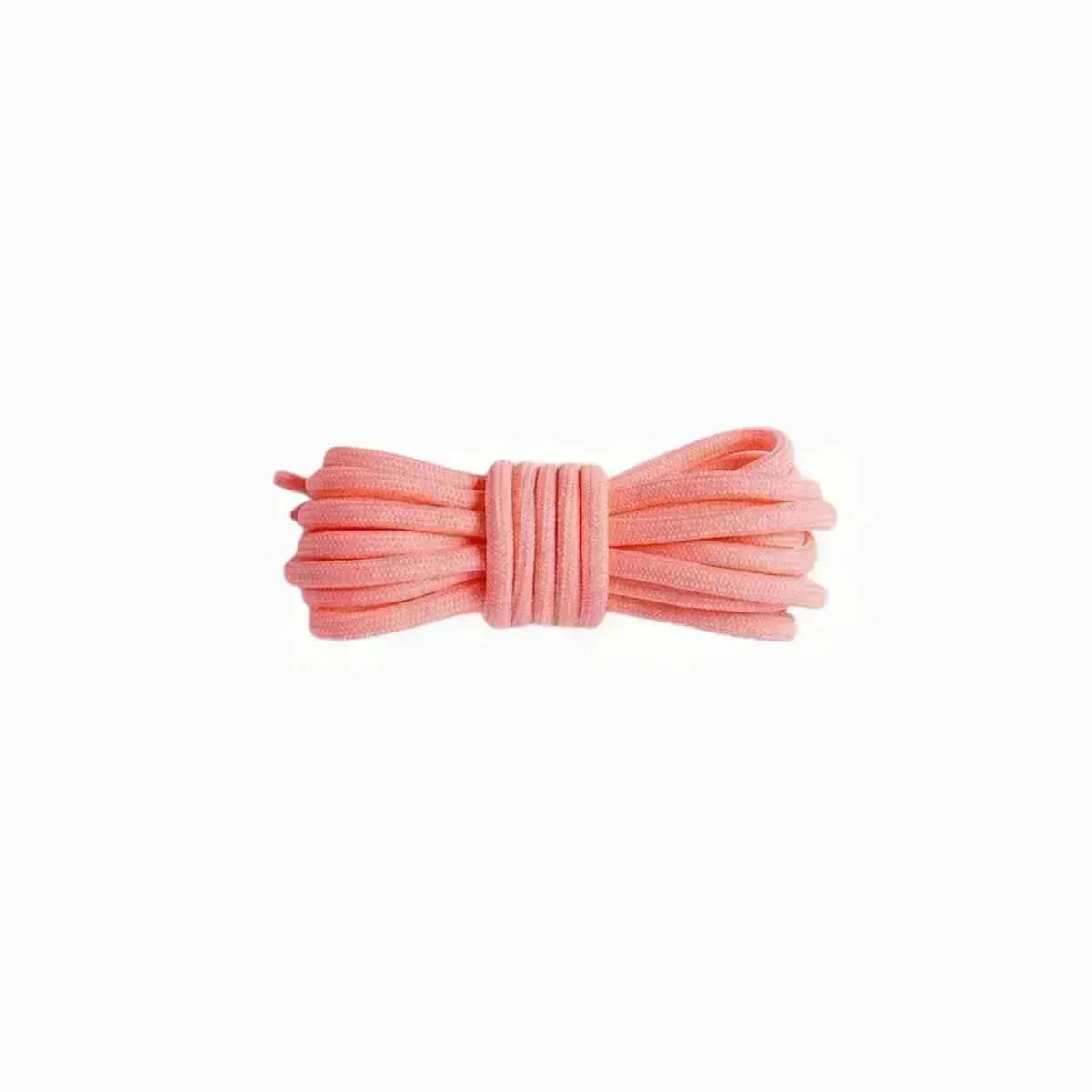 Coral replacement rope laces for Yeezy 350 Core Black sneakers by Kicks Shoelaces.