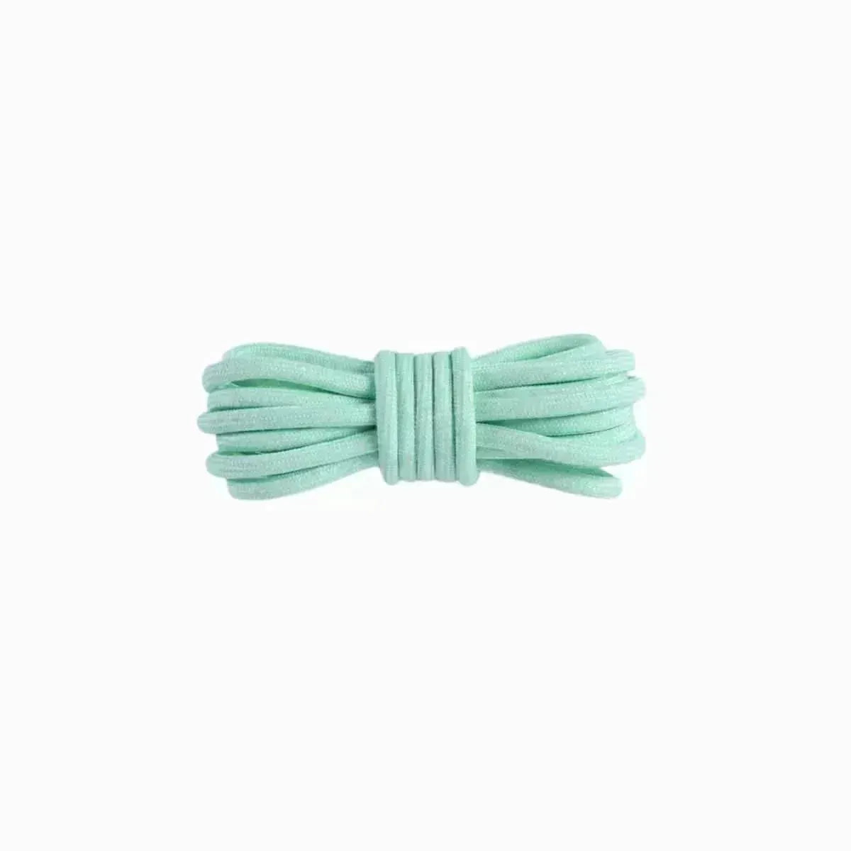 Light green replacement rope laces for Yeezy 350 Desert Sage sneakers by Kicks Shoelaces.