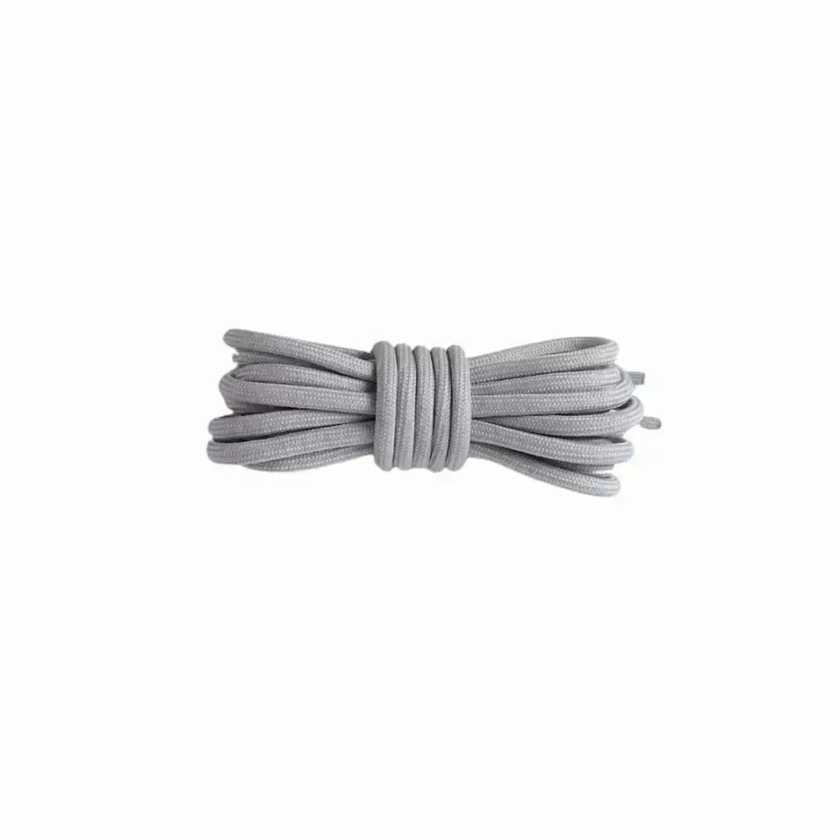 Light grey replacement rope laces for Yeezy 350 Zebra sneakers by Kicks Shoelaces.
