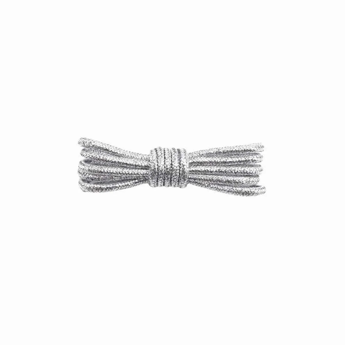 Gray Round Glitter Shoelaces
