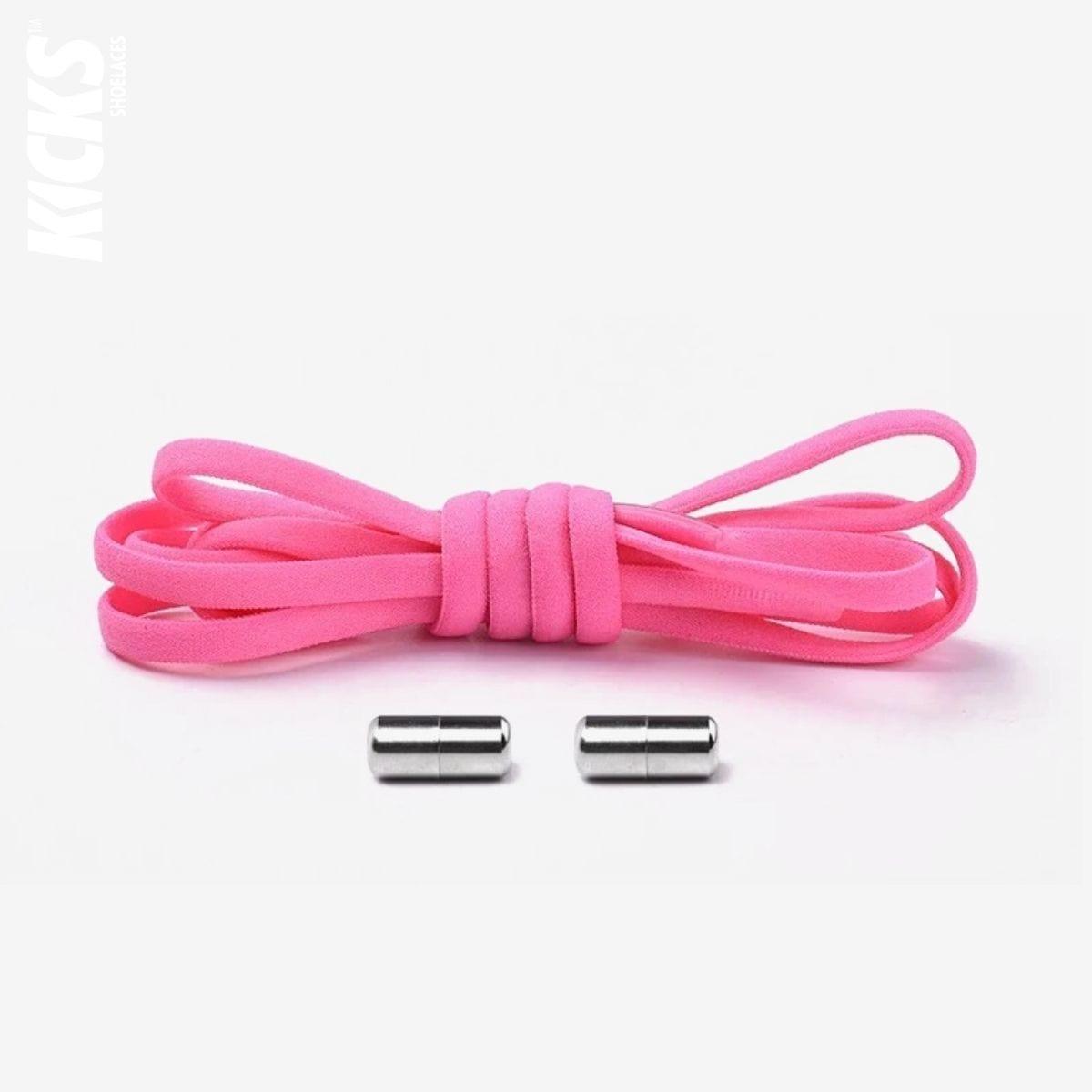 Round Hot Pink No-Tie Shoelaces Shoe Laces For Adults
