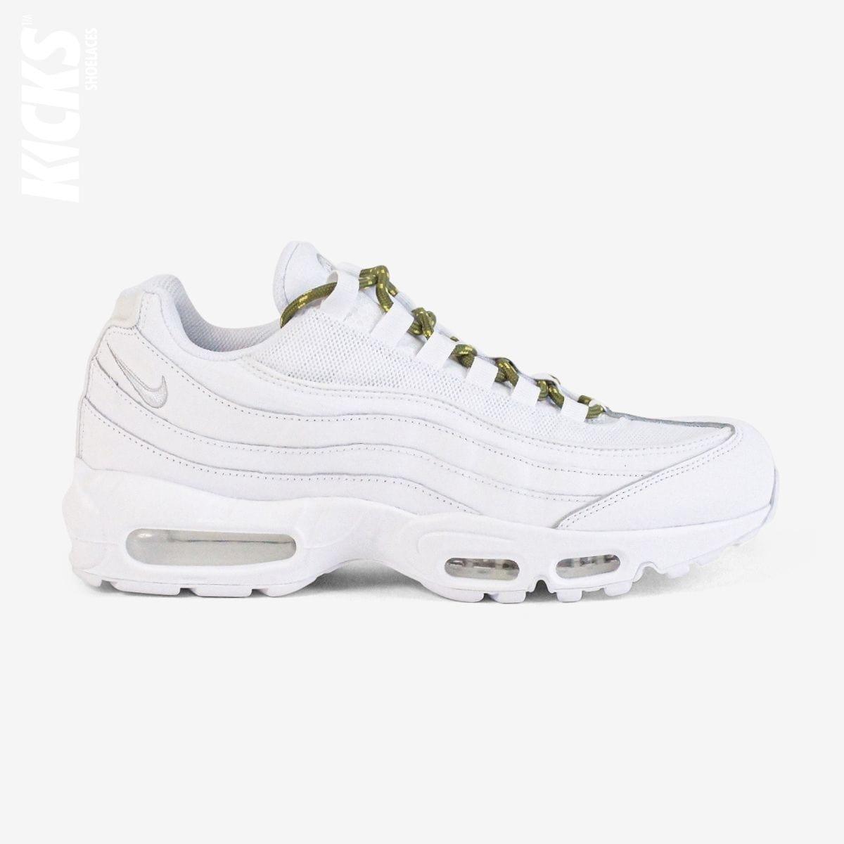 athletic-shoe-laces-in-army-green-and-yellow-on-white-sneakers