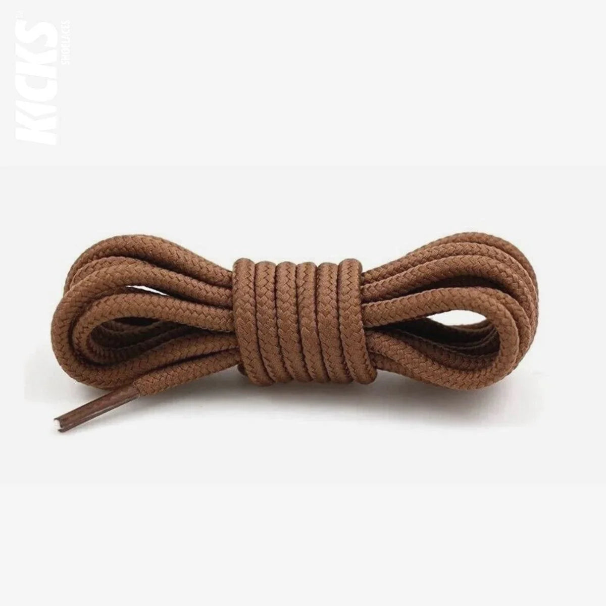 Golden brown round shoestrings for sneakers, replacement laces by Kicks Shoelaces