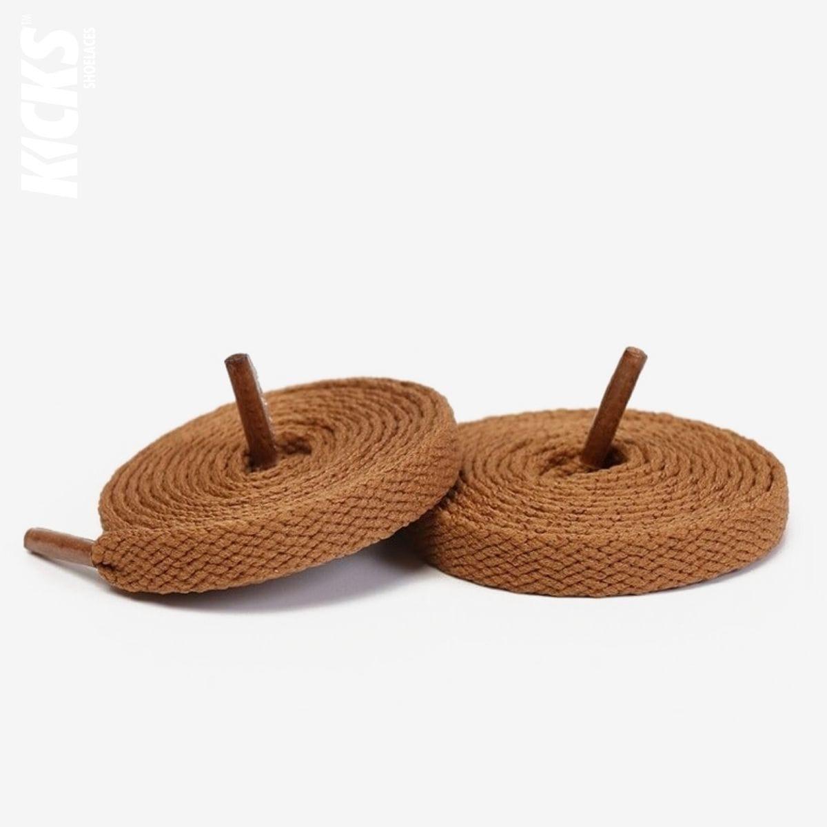 Vans Old Skool sneakers with brown shoelaces for shoes, sneakers, and trainers by Kicks Shoelaces.