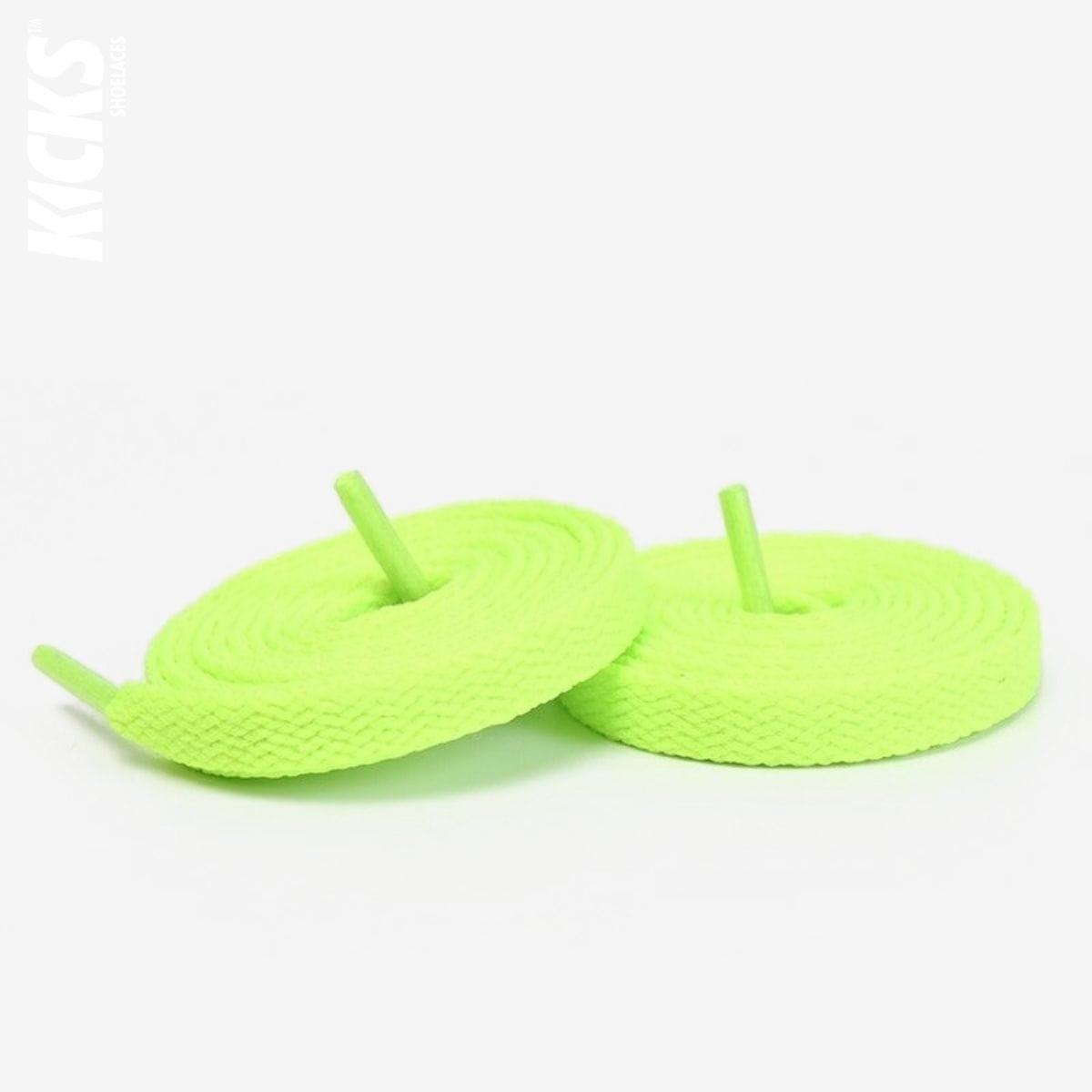 Vans Old Skool sneakers with fluorescent green shoelaces for shoes, sneakers, and trainers by Kicks Shoelaces.