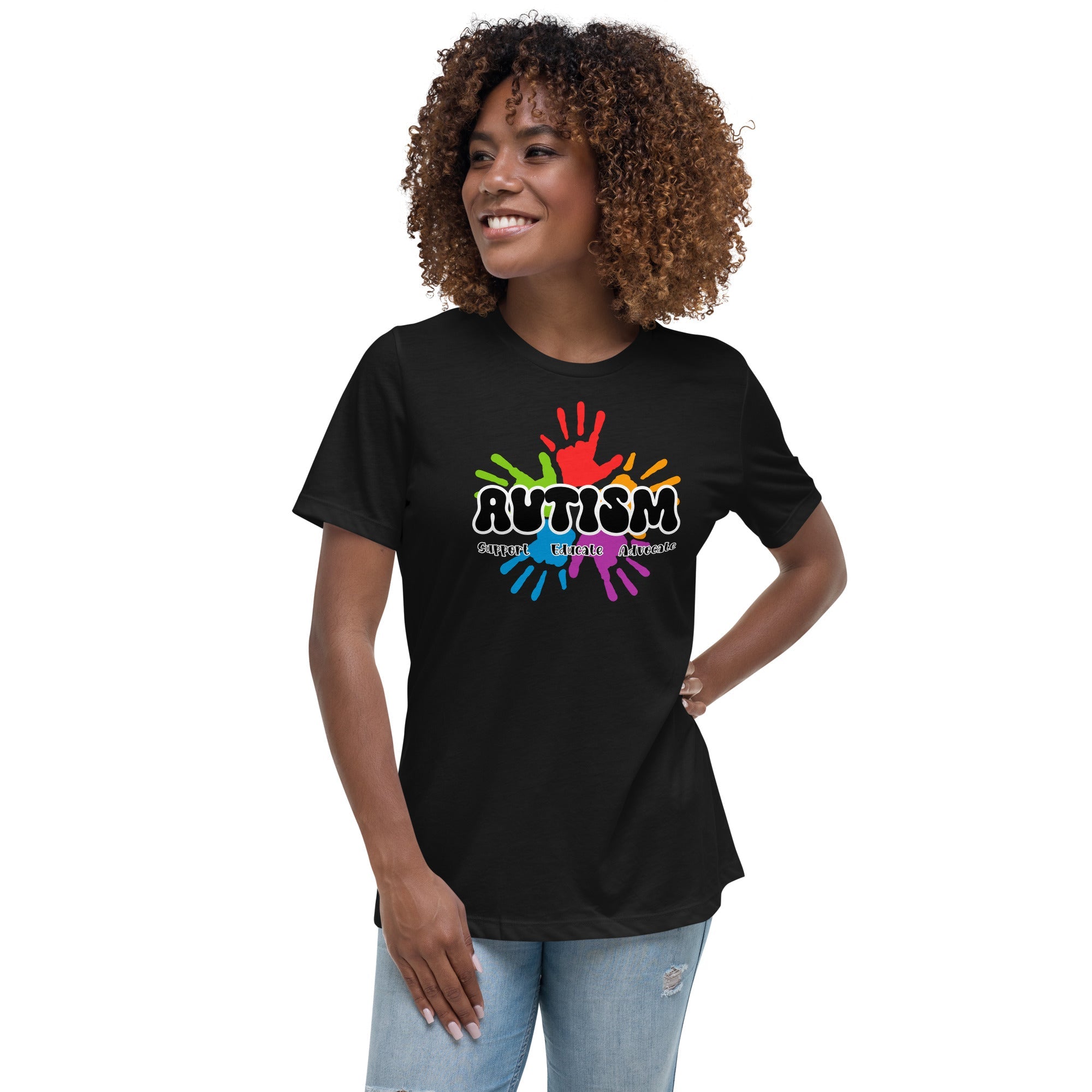 Women's Autism Hand Print Custom T-Shirt - Kicks Shoelaces