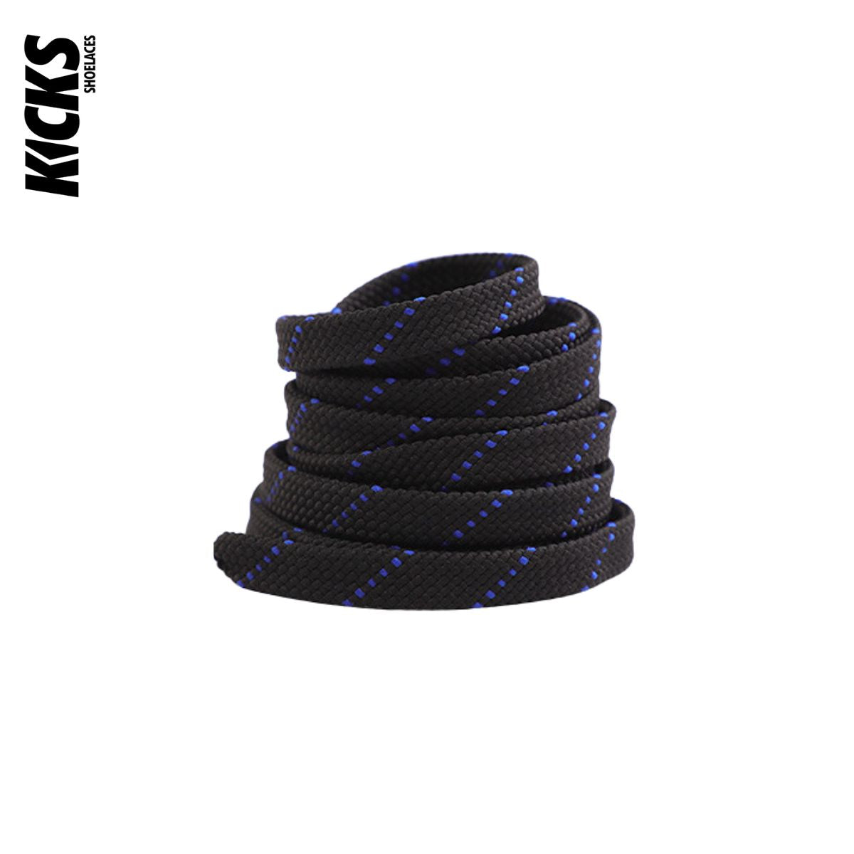 Black-Blue-Dot-Patterned-Shoelaces