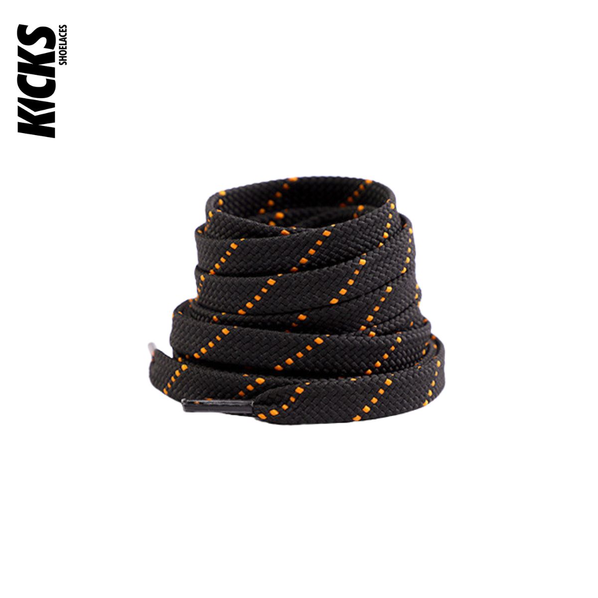 Black-Orange-Dot-Patterned-Shoelaces