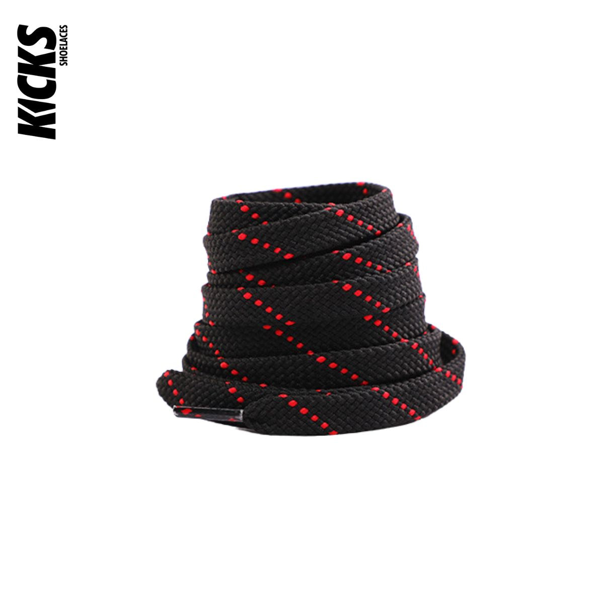 Black-Red-Dot-Patterned-Shoelaces