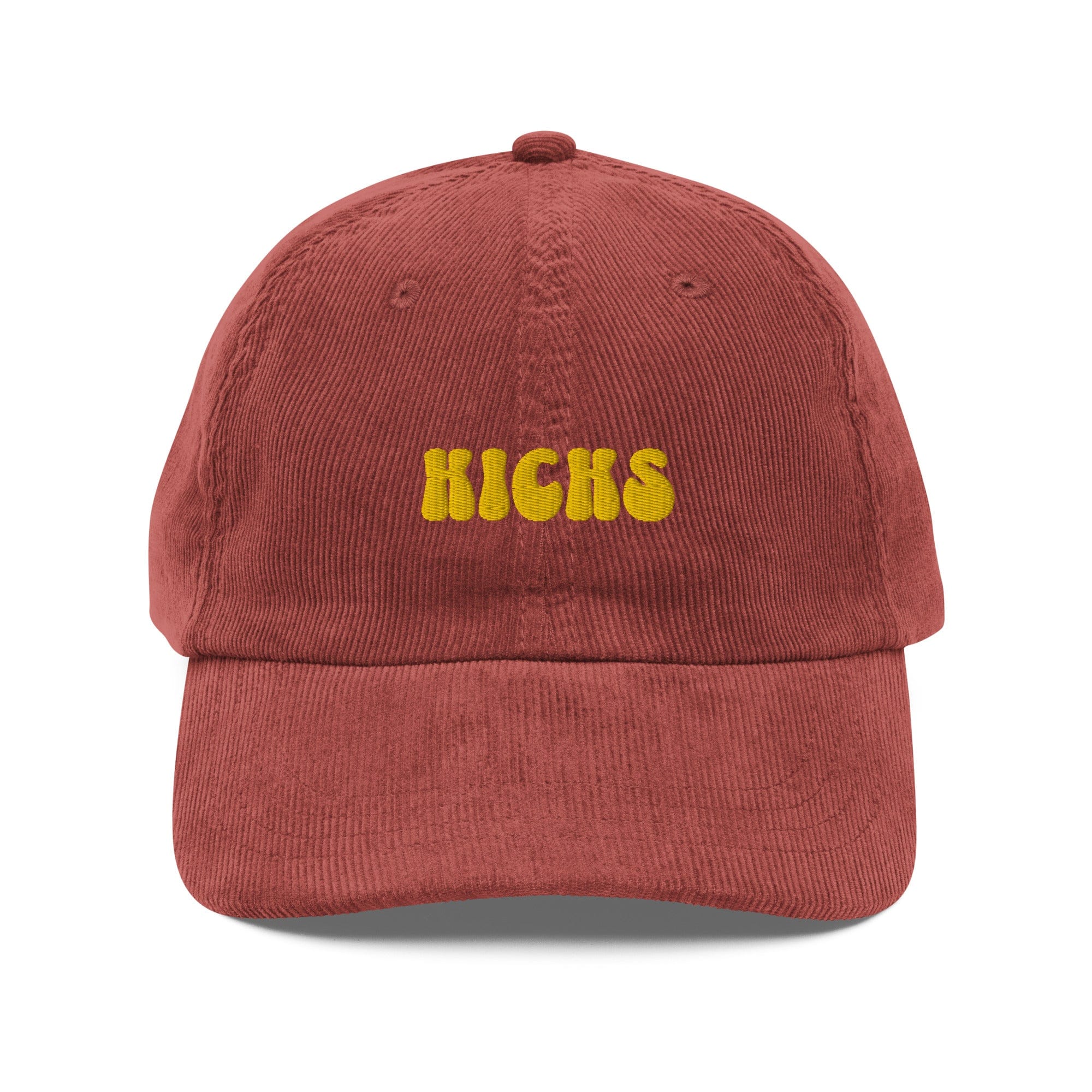 Burgundy & Gold Corduroy Hat for women and kids, one size-fits-all vintage hats for men by Kicks Shoelaces