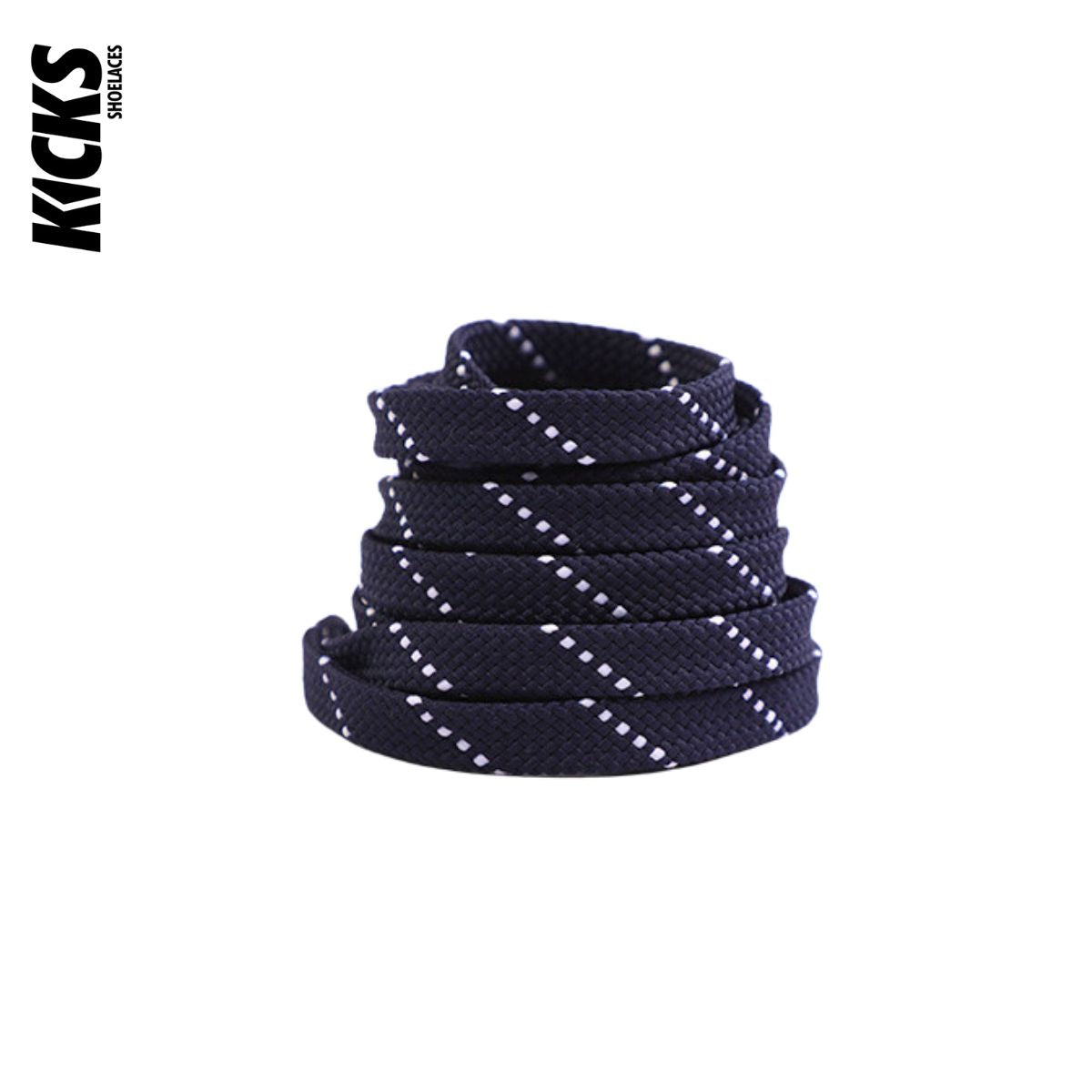 Navy-Blue-White-Dot-Patterned-Shoelaces