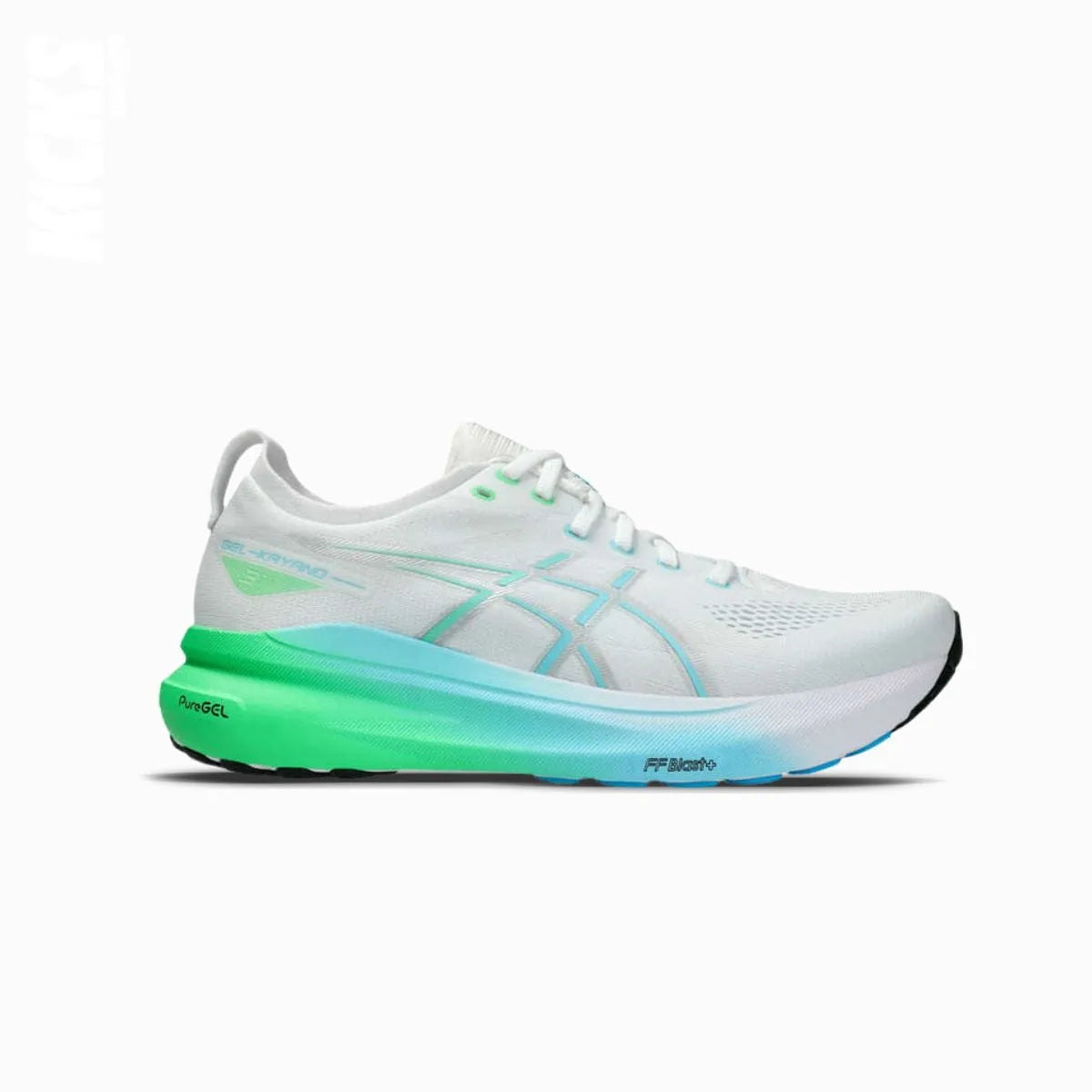 Replacement laces for Asics GEL-KAYANO 31 by Kicks Shoelaces, perfect for gym training, and daily wear, available in various lengths and colors. 