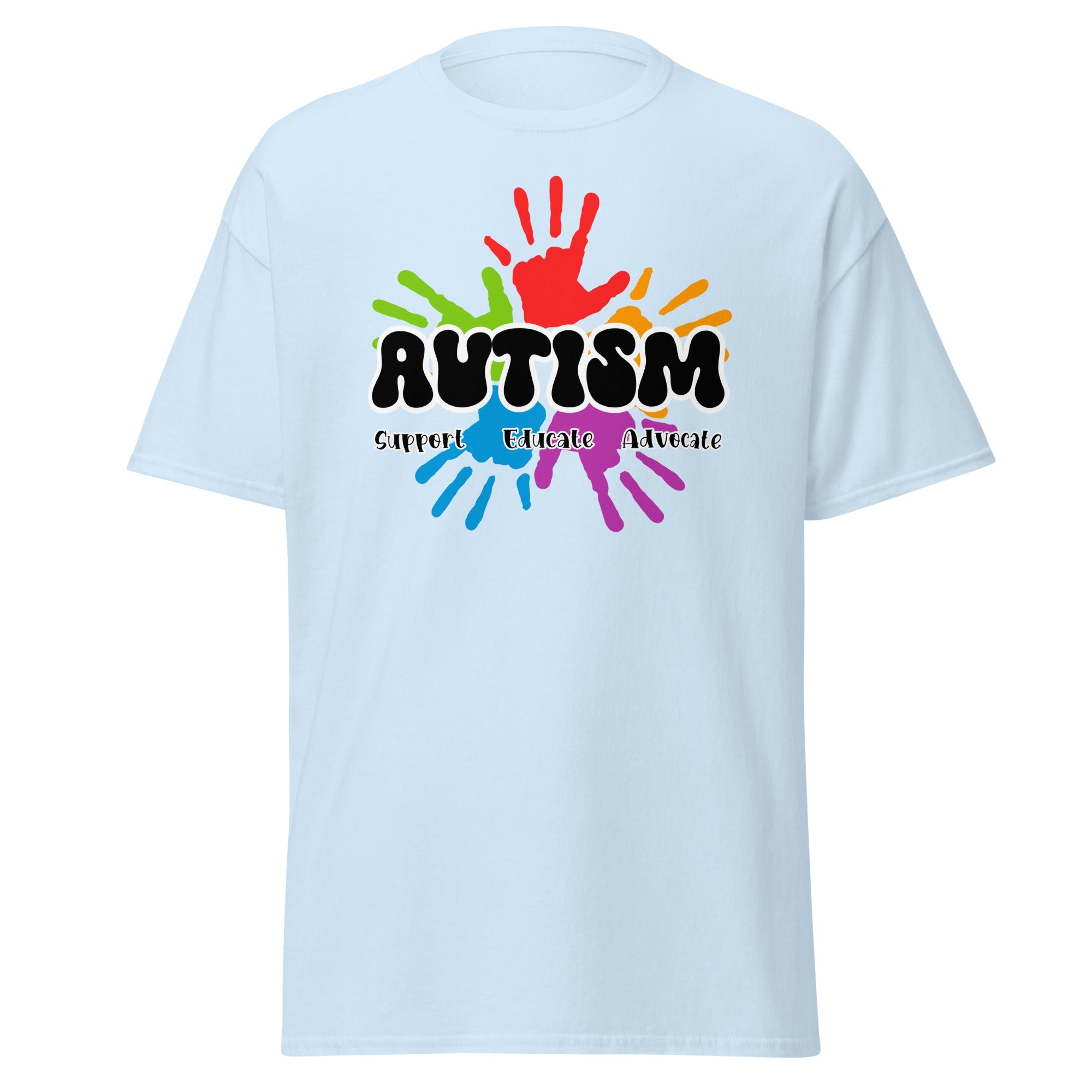 Autism Hand Print Mens Custom T Shirt - Kicks Shoelaces