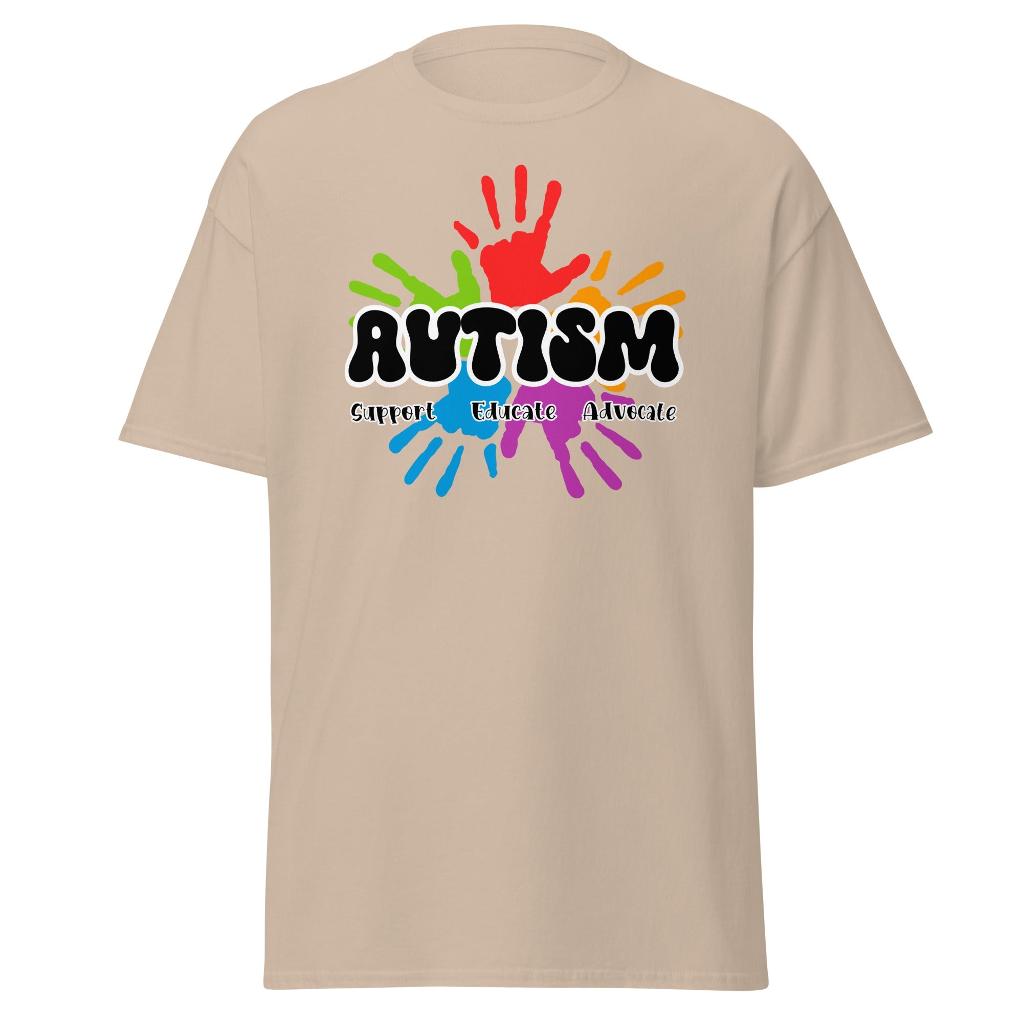 Autism Hand Print Mens Custom T Shirt - Kicks Shoelaces