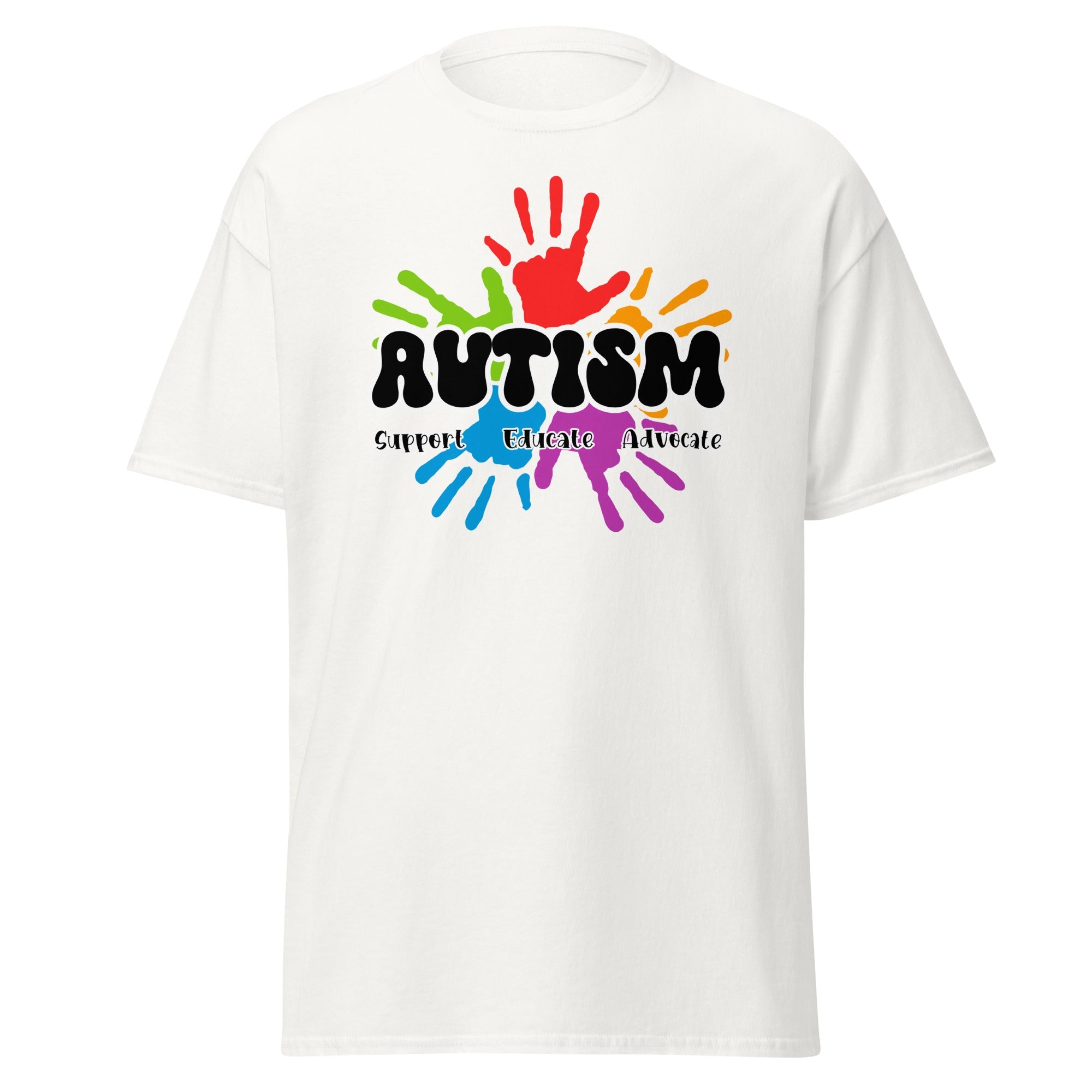 Autism Hand Print Mens Custom T Shirt - Kicks Shoelaces