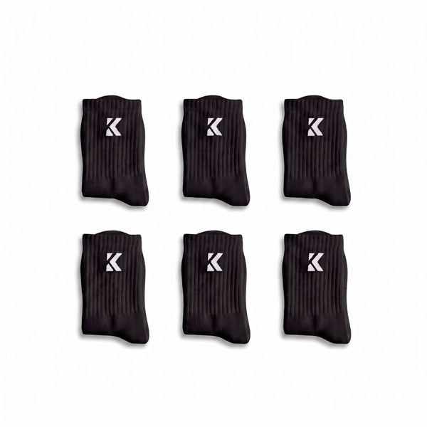 Black Crew Socks 6 Pack | Everyday Cushioned Socks