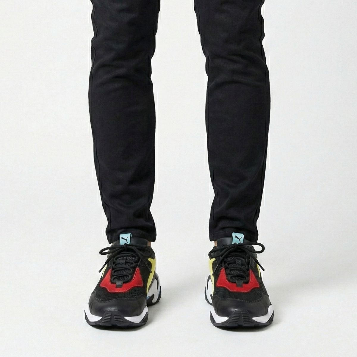 Black replacement shoe laces for Puma Thunder Spectra Sneakers by Kicks Shoelaces