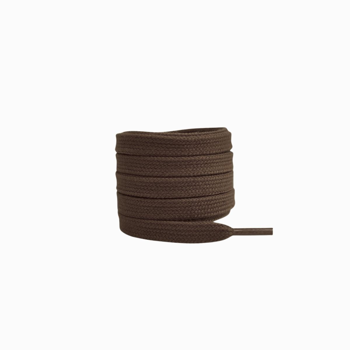 Dark brown flat cotton laces by Kicks Shoelaces, flat durable replacement sneaker laces