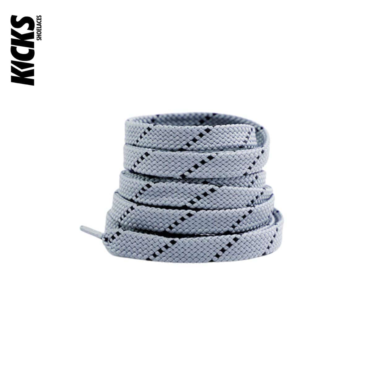 Light-Grey-Black-Dot-Patterned-Shoelaces