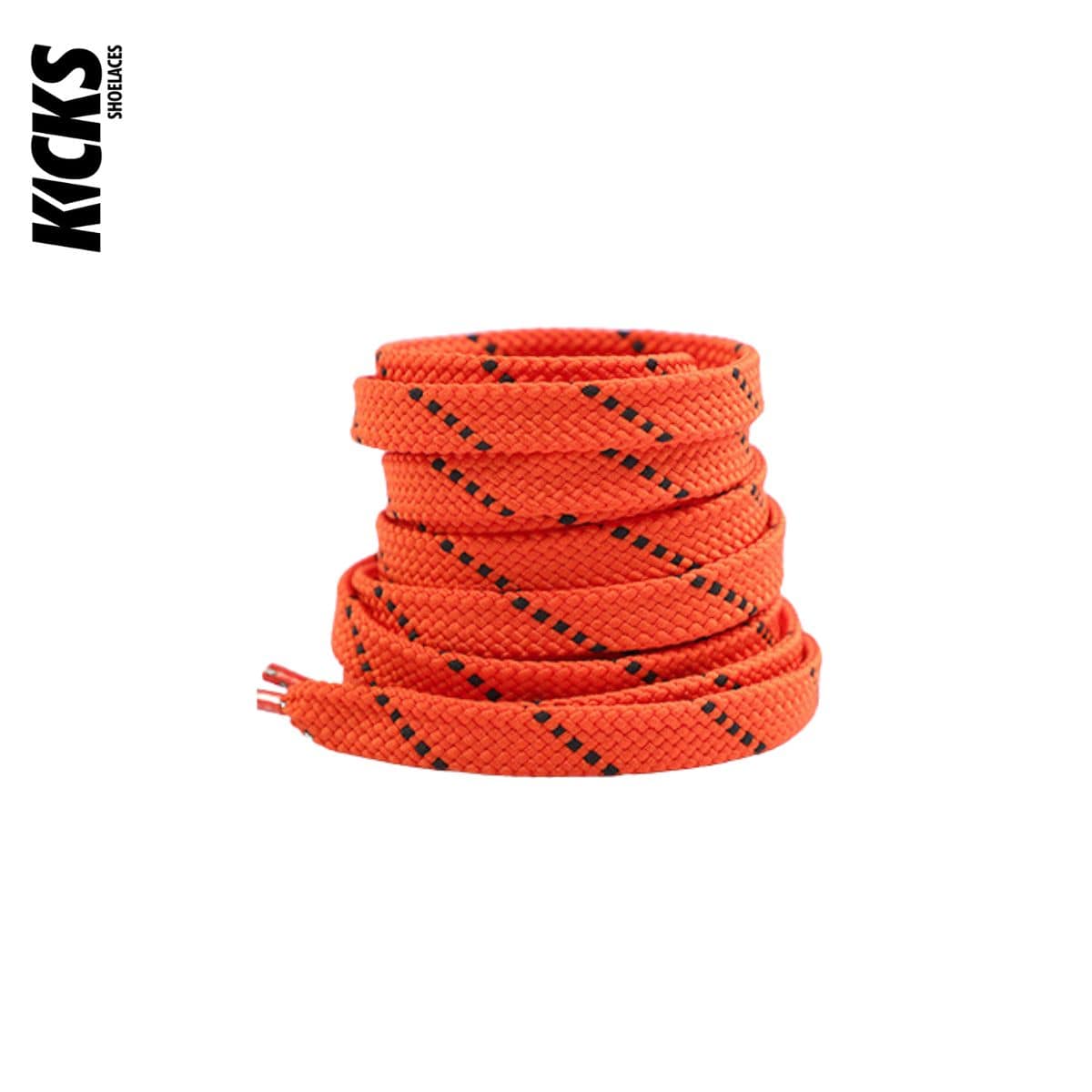 Tangerine-Black-Dot-Patterned-Shoelaces