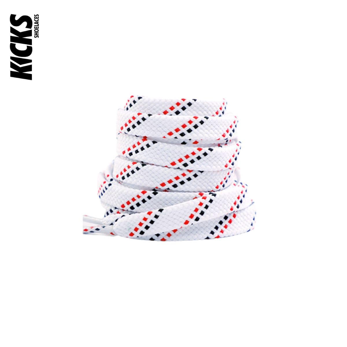 White-Black-Red-Dot-Patterned-Shoelaces