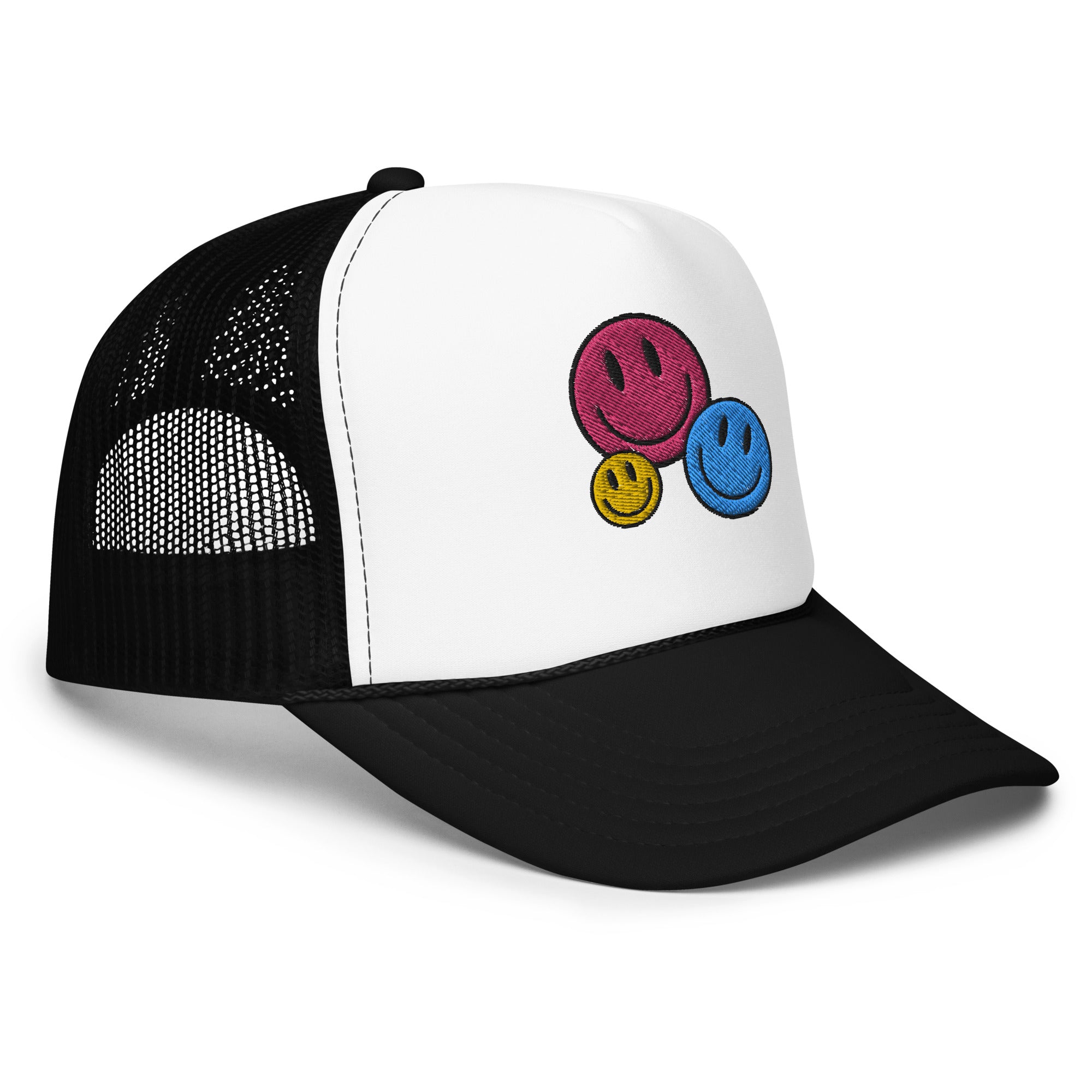 Smiley Face Trio Foam Trucker Hat