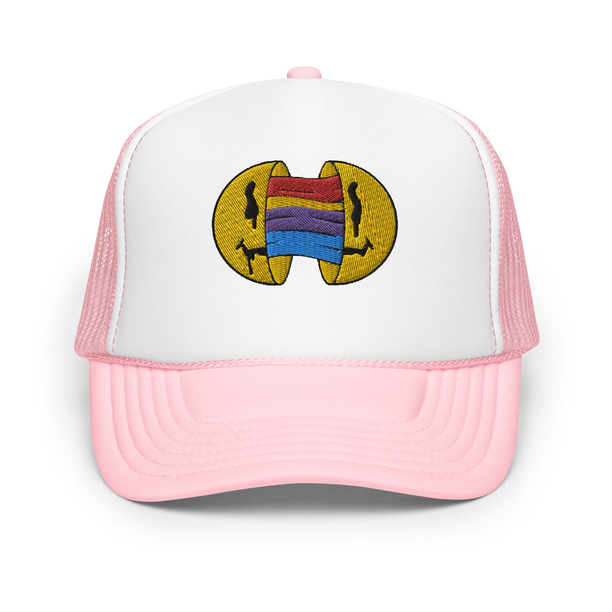 Smiley Face Rainbow Foam Trucker Hat