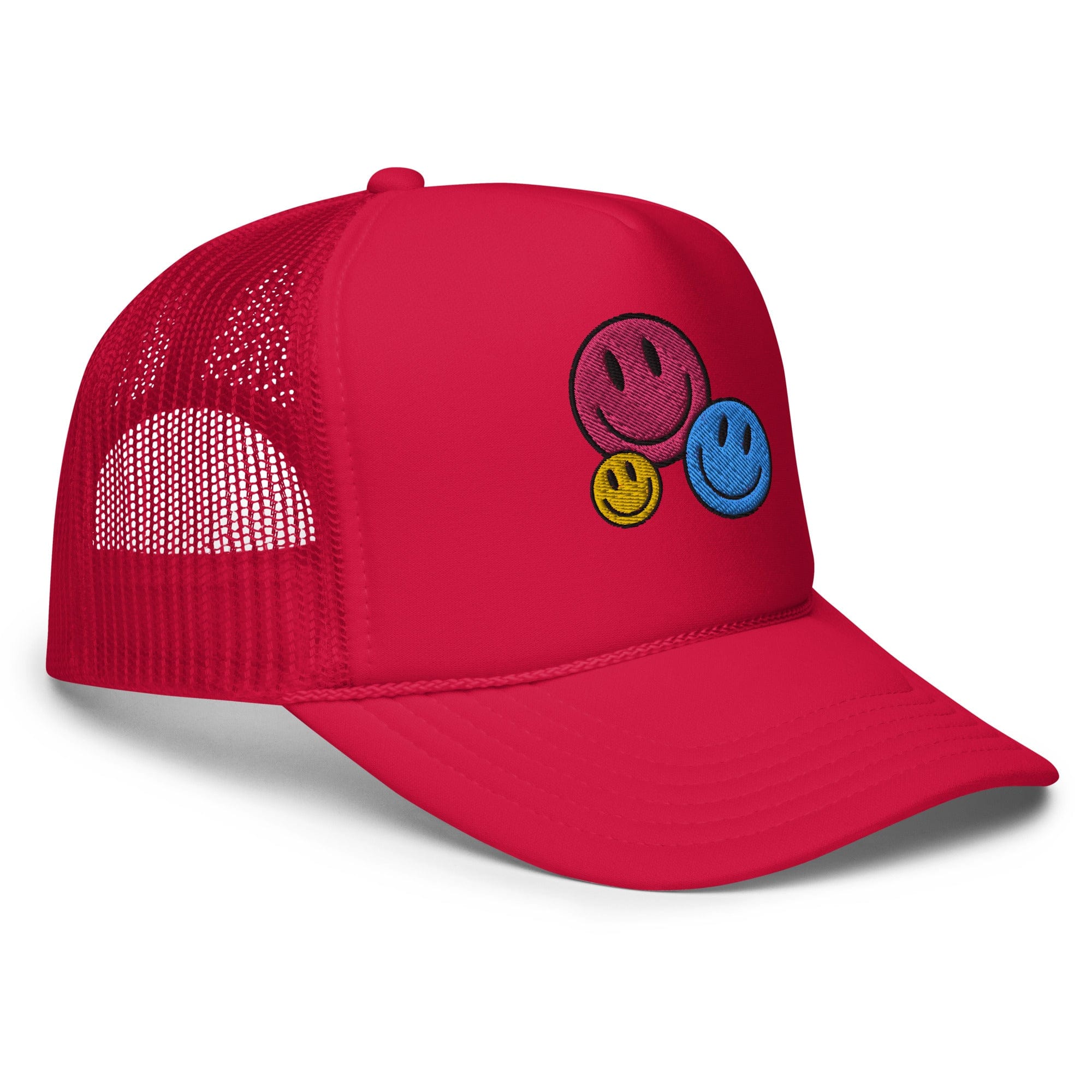 Smiley Face Trio Foam Trucker Hat