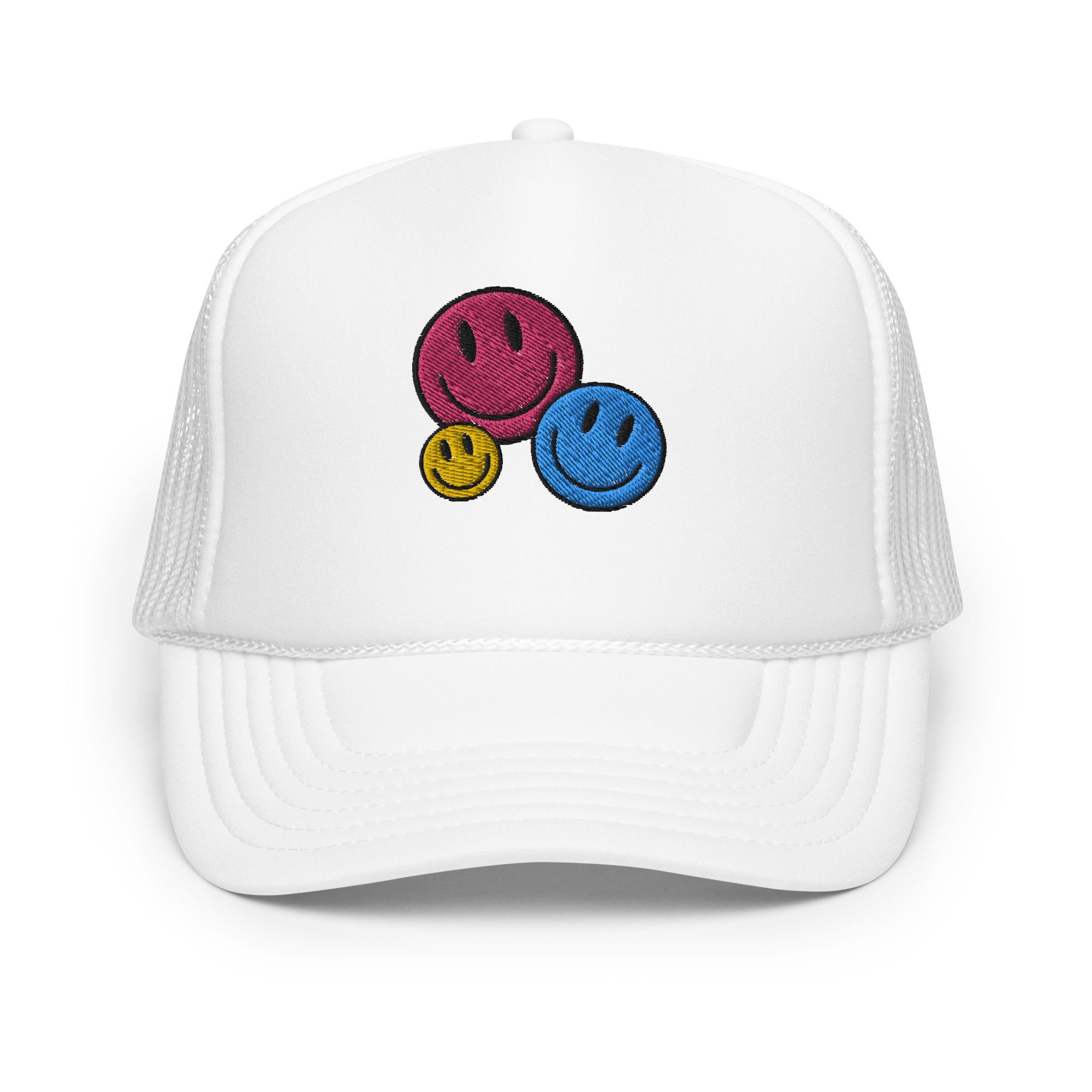 Smiley Face Trio Foam Trucker Hat