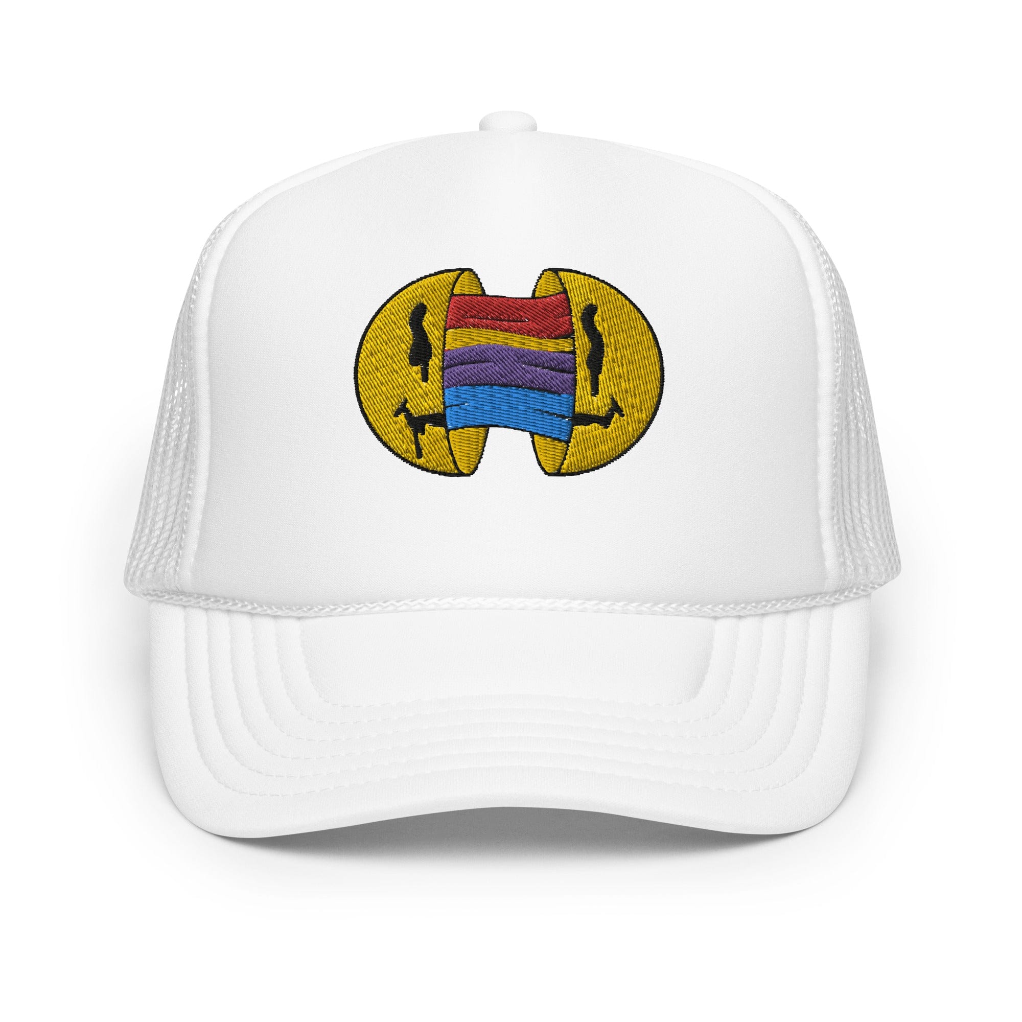 Smiley Face Rainbow Foam Trucker Hat