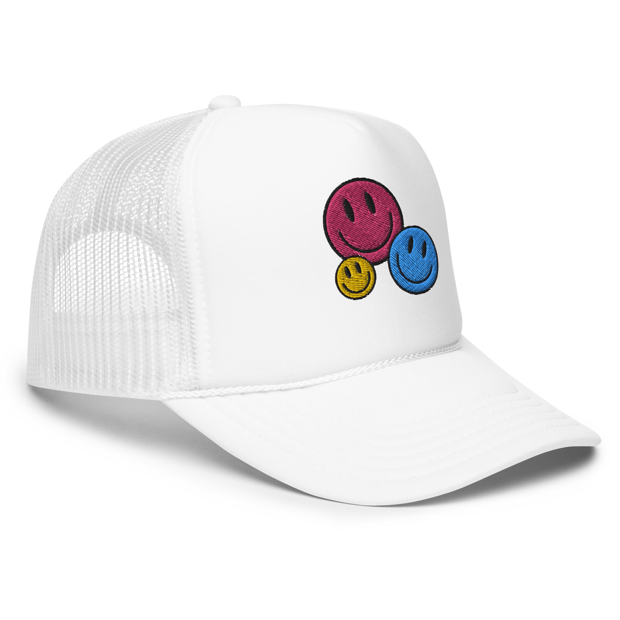 Smiley Face Trio Foam Trucker Hat